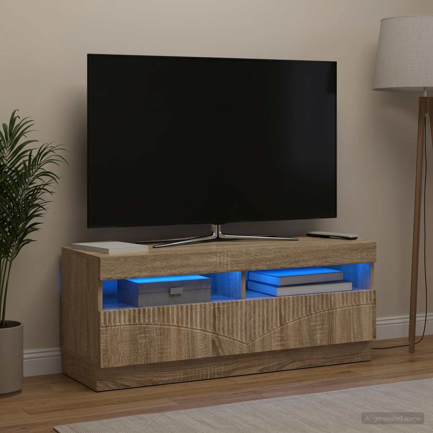 LED TV Cabinet Sonoma Oak Engineered Wood