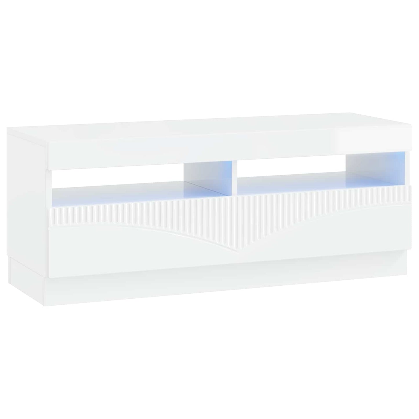 LED TV Cabinet High Gloss White Engineered Wood