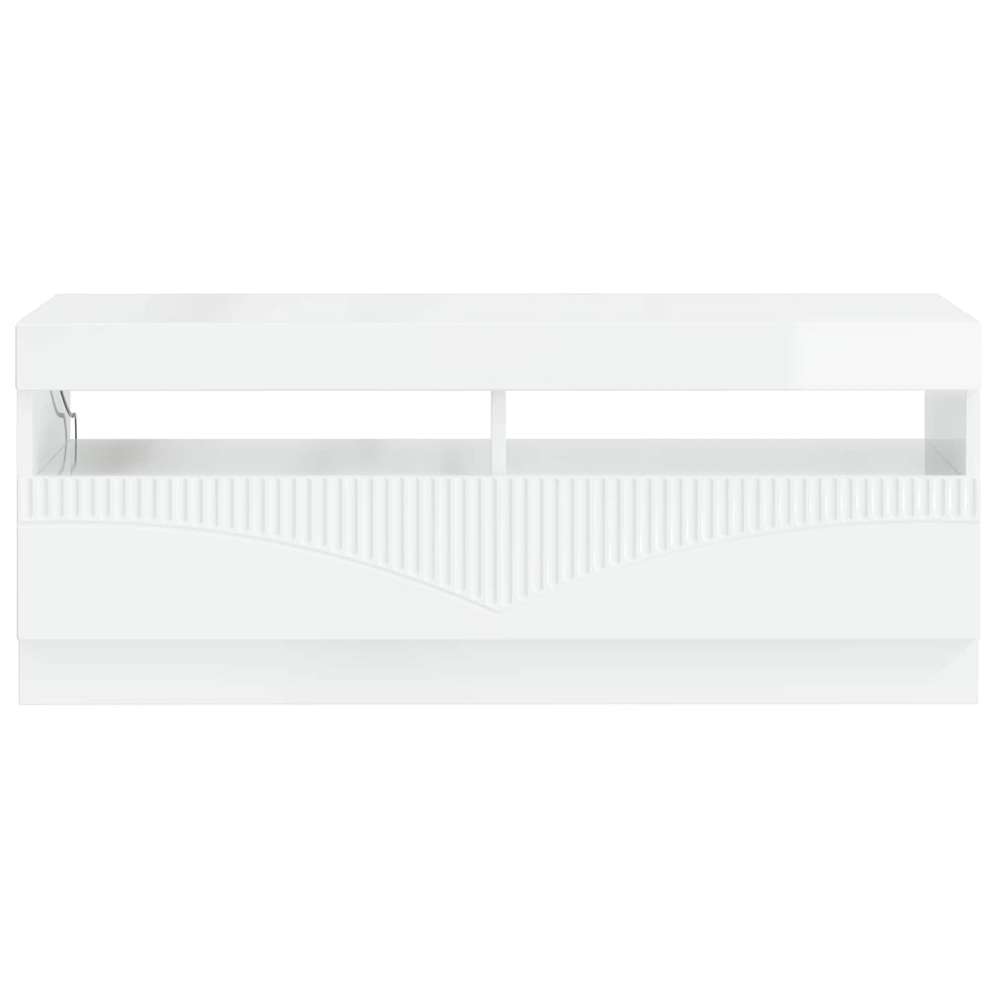 LED TV Cabinet High Gloss White Engineered Wood