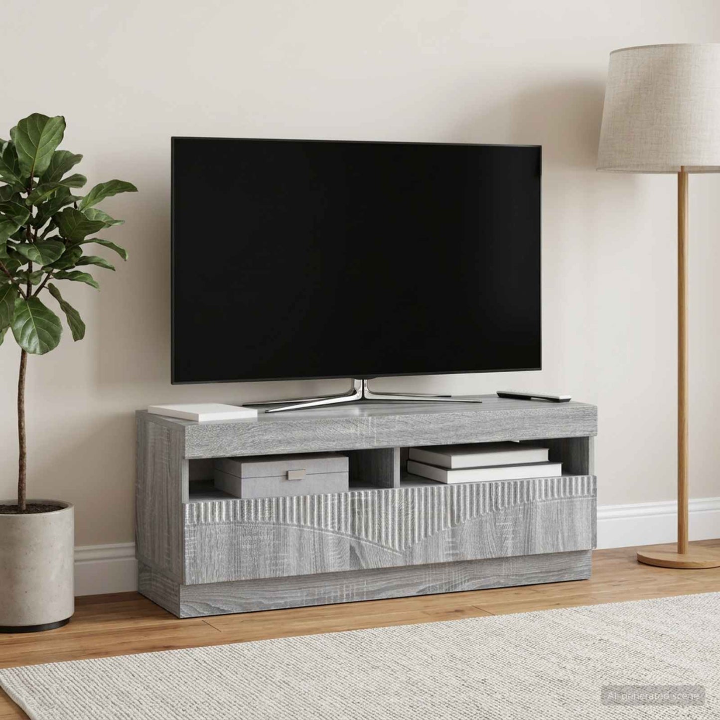 LED TV Cabinet Grey Sonoma Engineered Wood