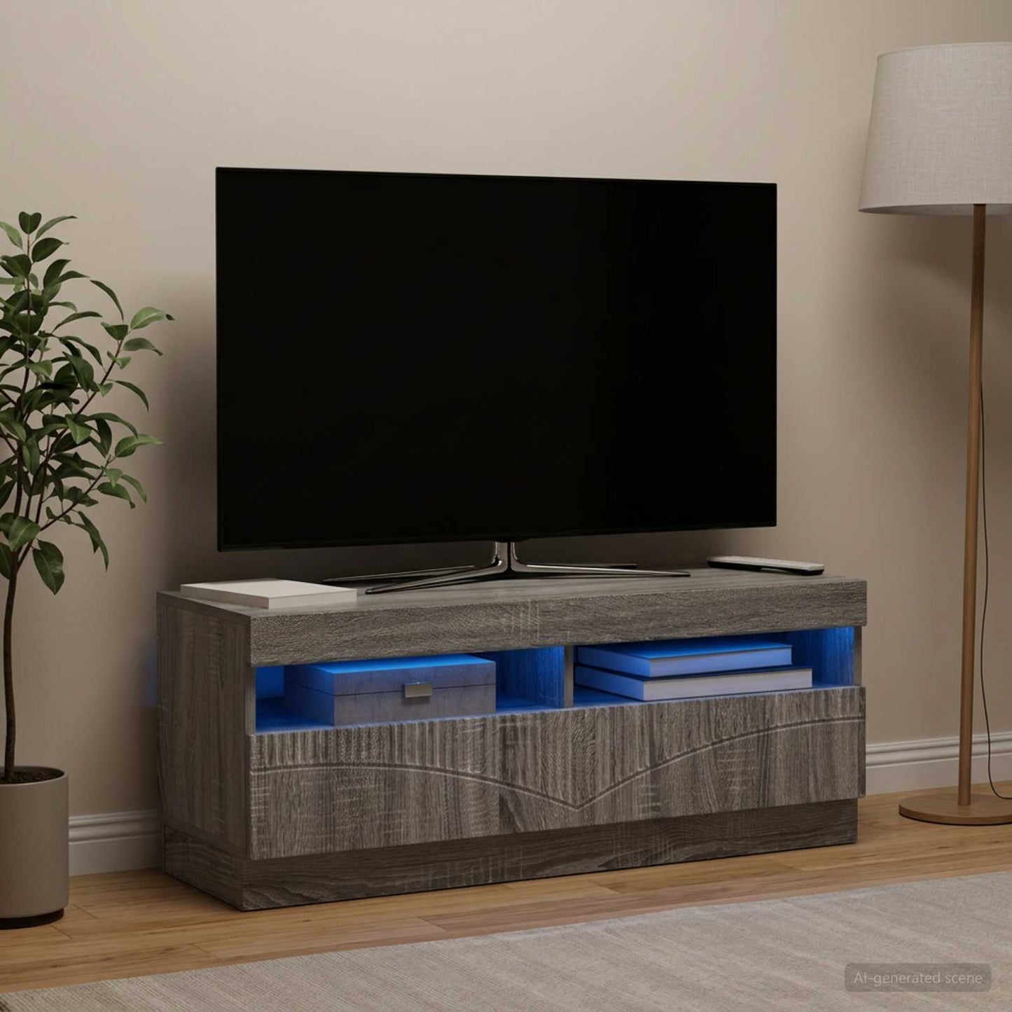 LED TV Cabinet Grey Sonoma Engineered Wood