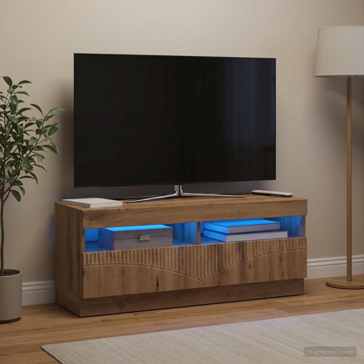 LED TV Cabinet Artisan Oak Engineered Wood
