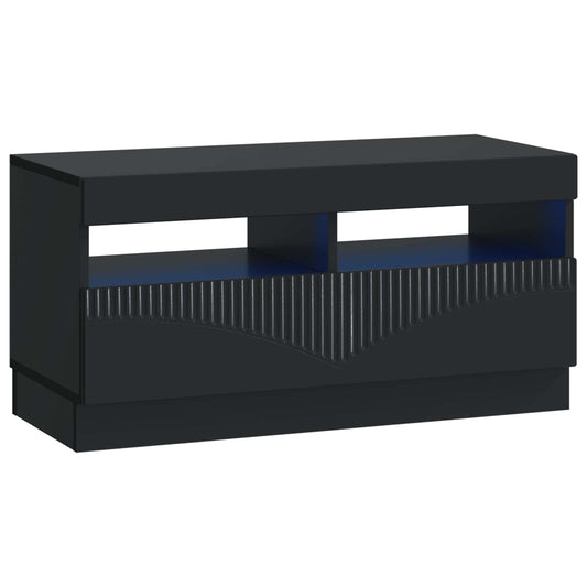 LED TV Cabinet Black Engineered Wood