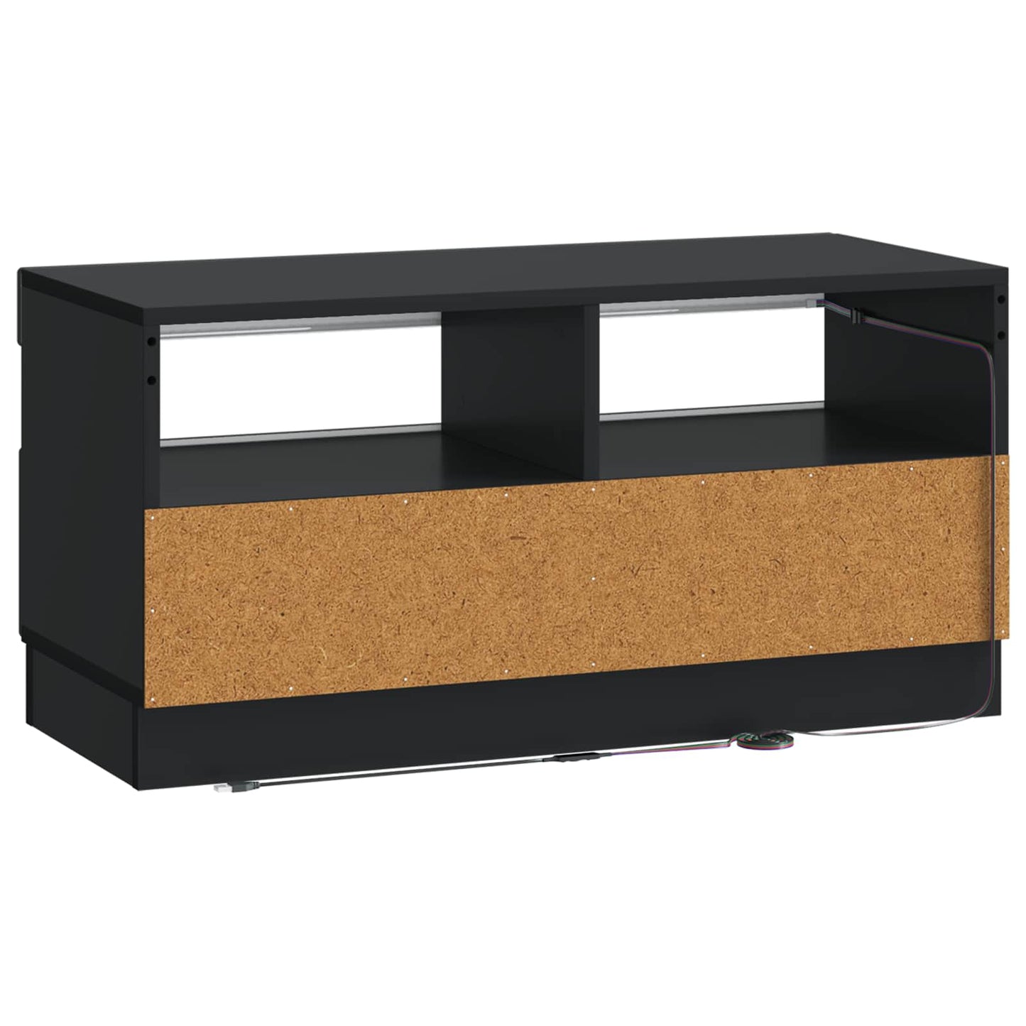 LED TV Cabinet Black Engineered Wood