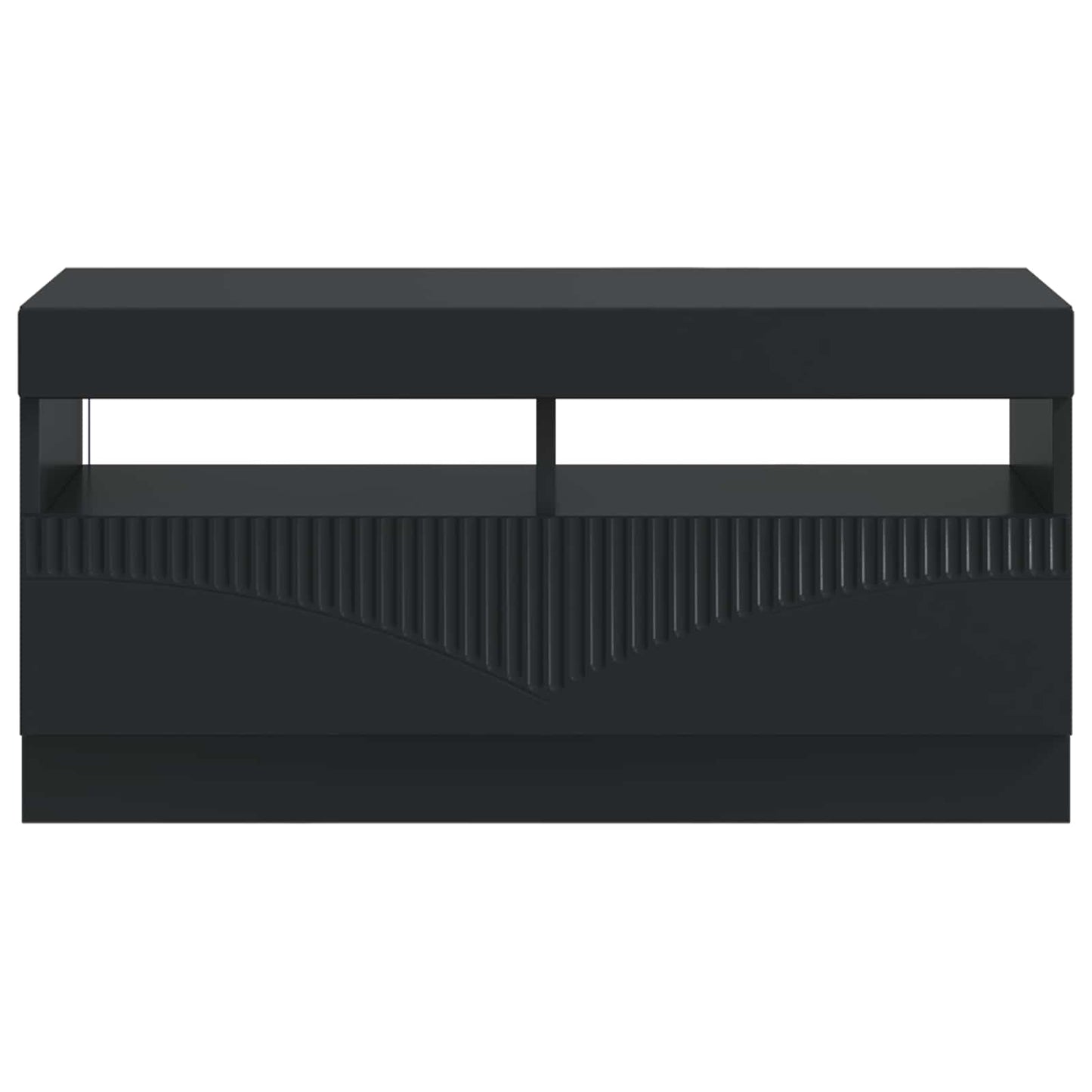 LED TV Cabinet Black Engineered Wood