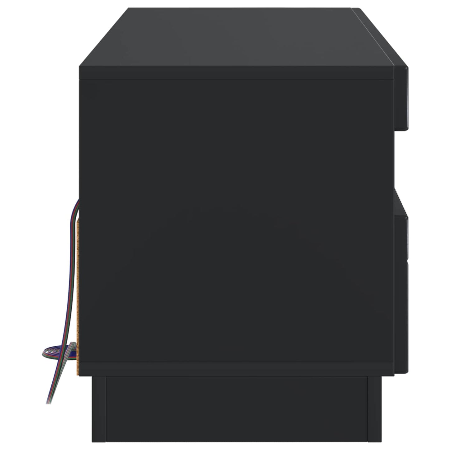 LED TV Cabinet Black Engineered Wood