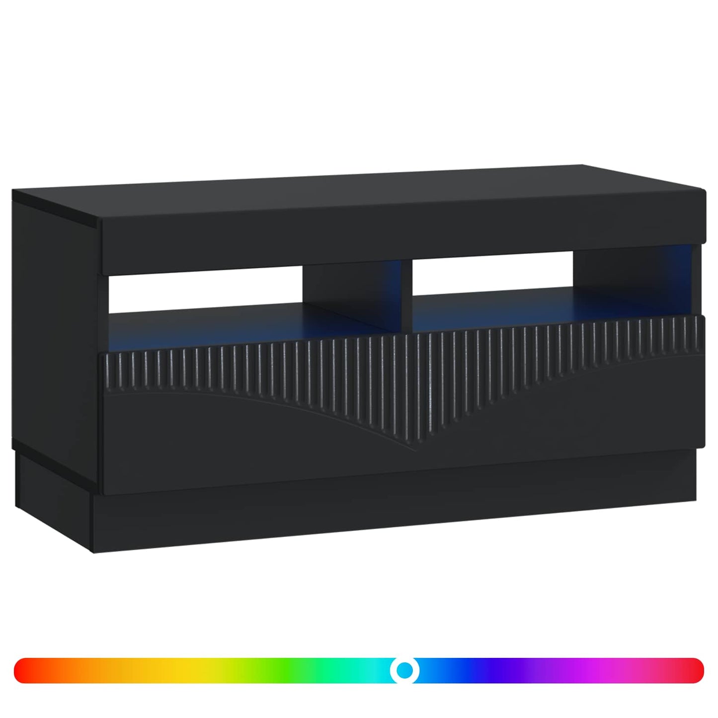 LED TV Cabinet Black Engineered Wood