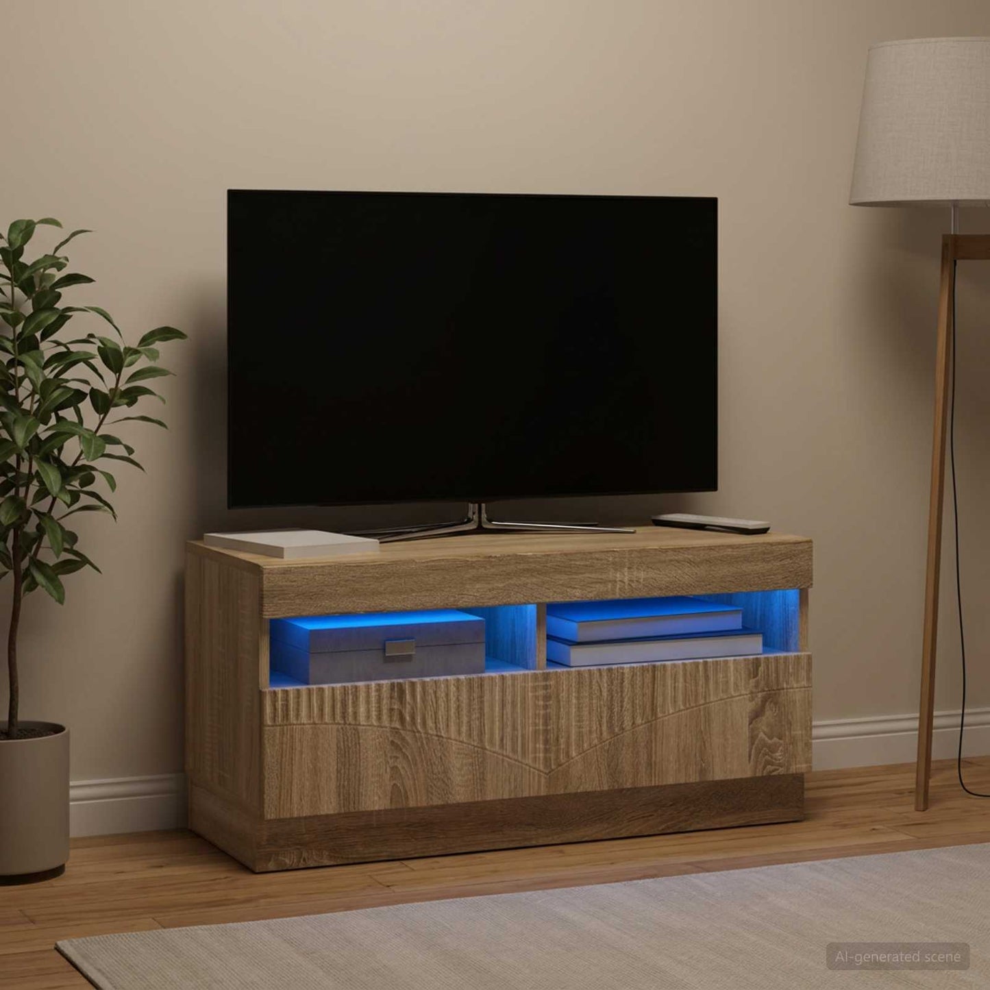 LED TV Cabinet Sonoma Oak Engineered Wood