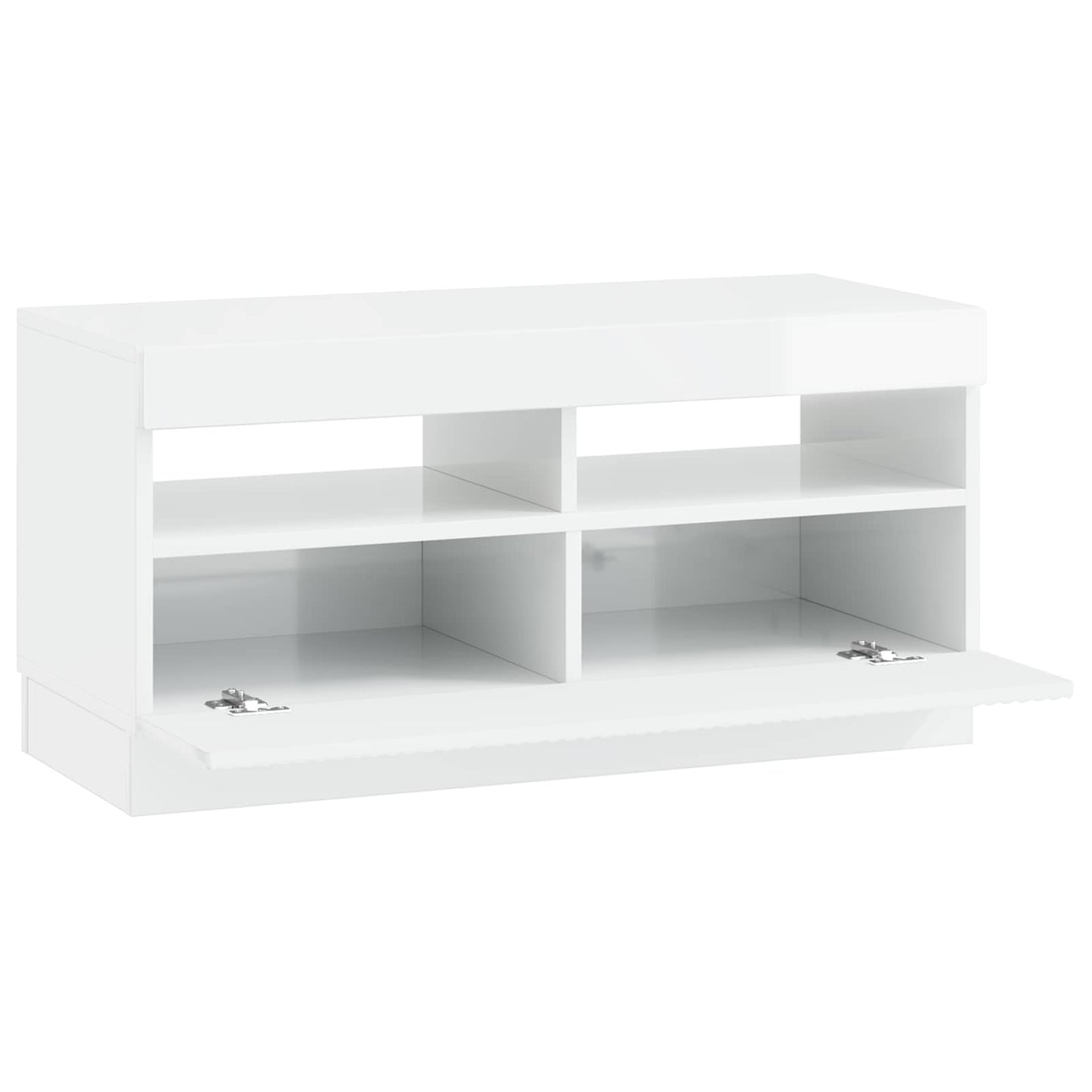 LED TV Cabinet High Gloss White Engineered Wood