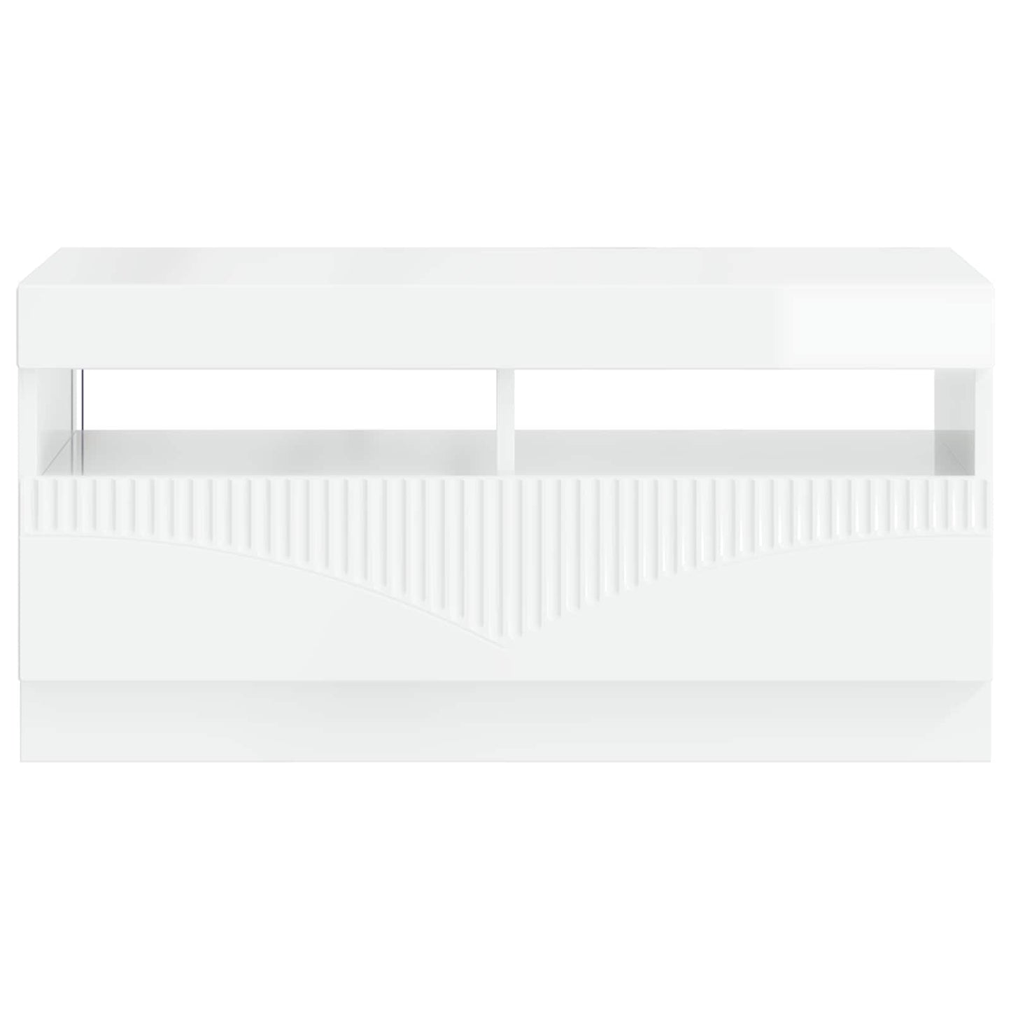 LED TV Cabinet High Gloss White Engineered Wood