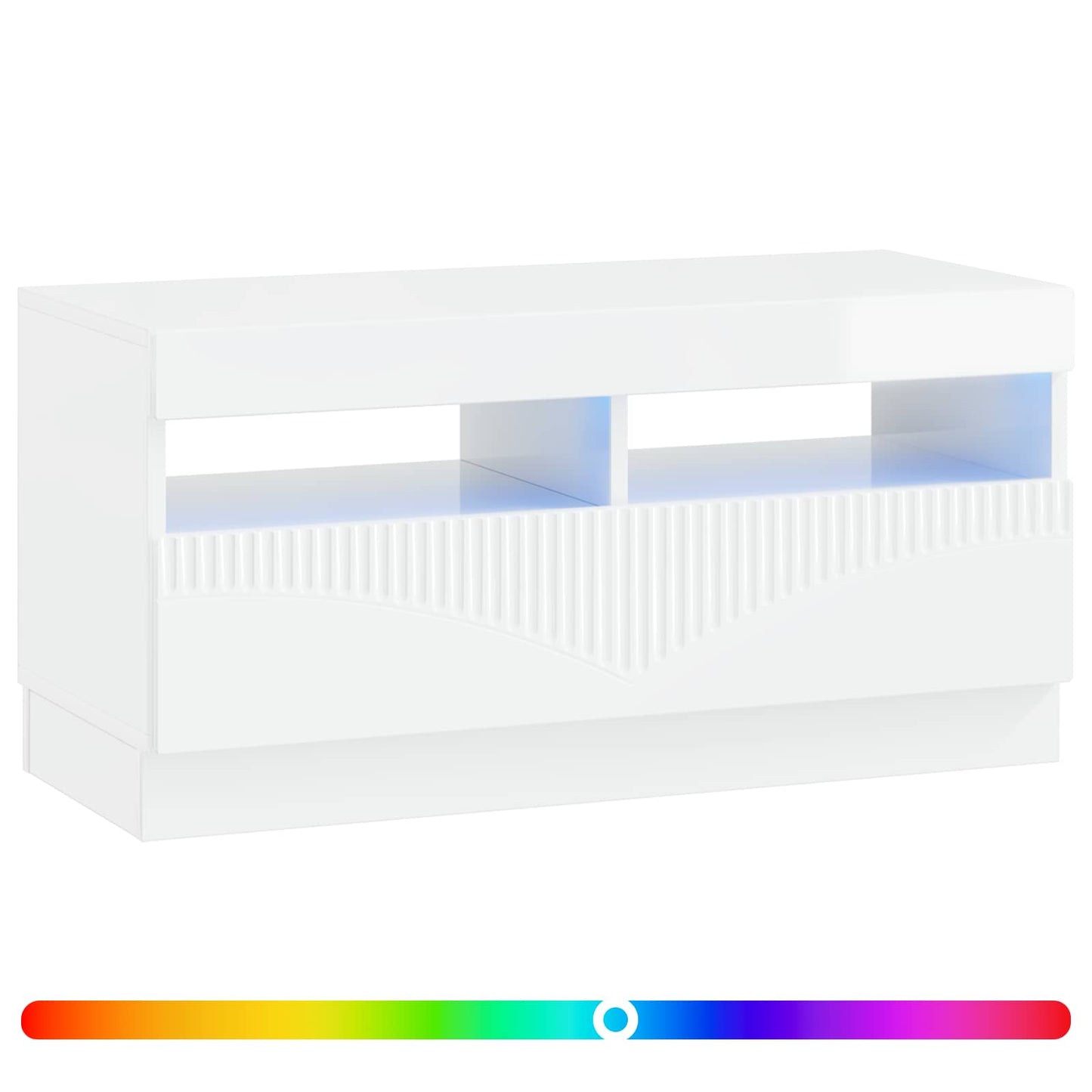 LED TV Cabinet High Gloss White Engineered Wood