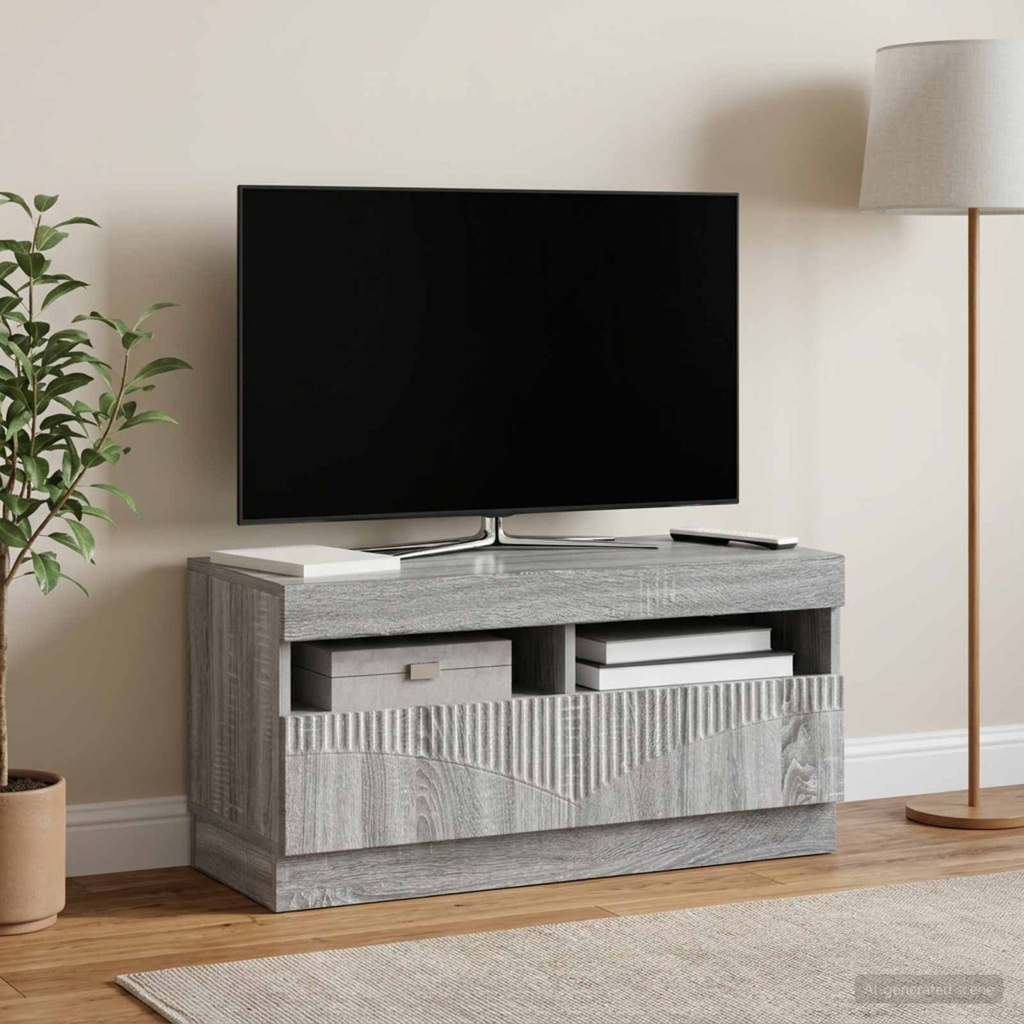LED TV Cabinet Grey Sonoma Engineered Wood