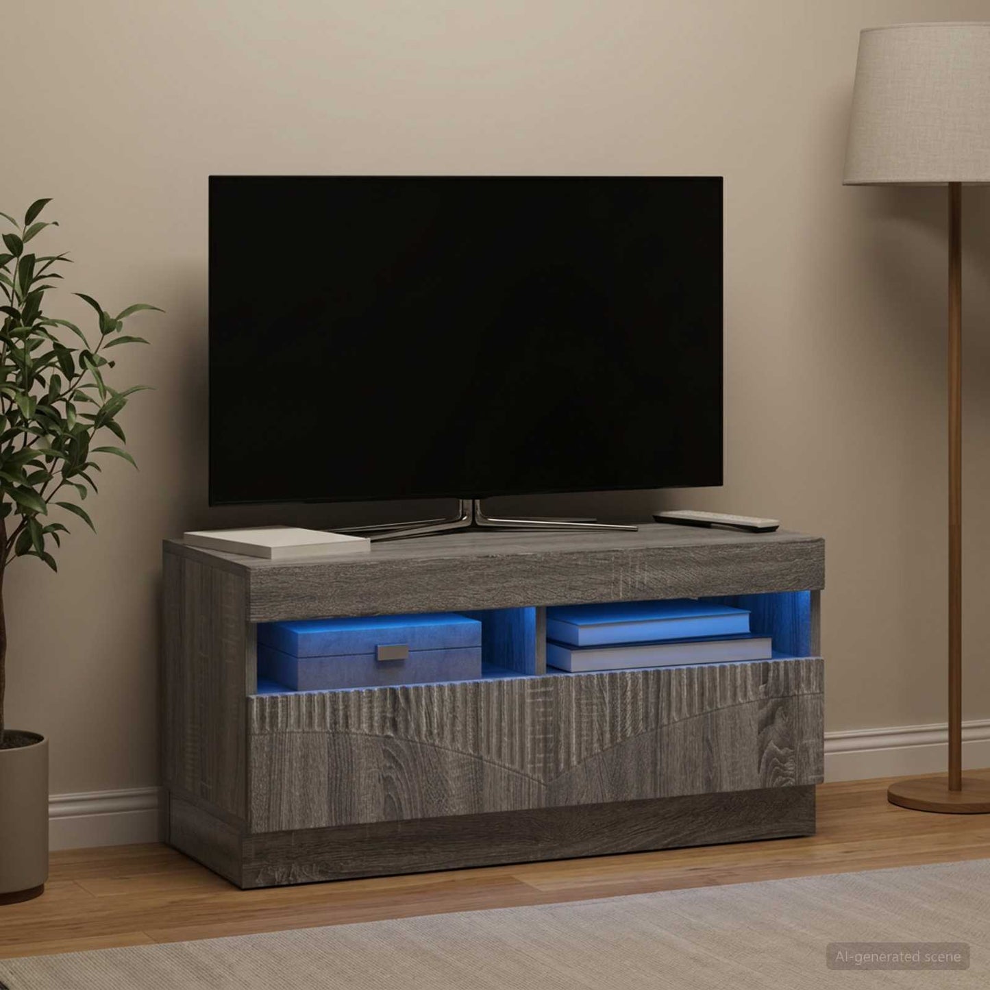 LED TV Cabinet Grey Sonoma Engineered Wood