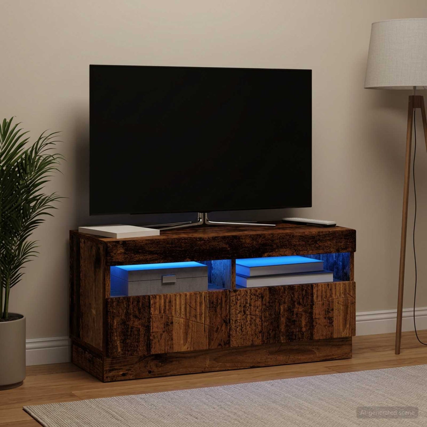LED TV Cabinet Old Wood Engineered Wood