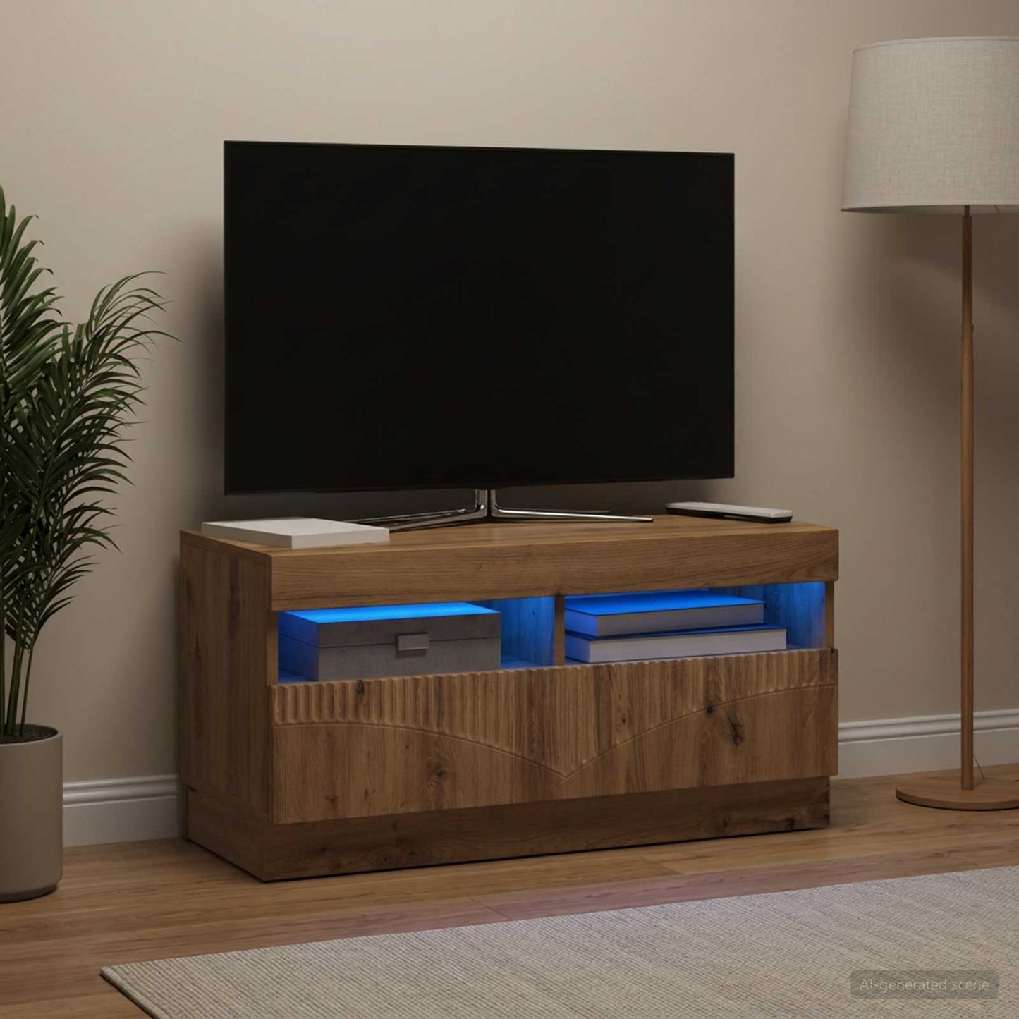 LED TV Cabinet Artisan Oak Engineered Wood