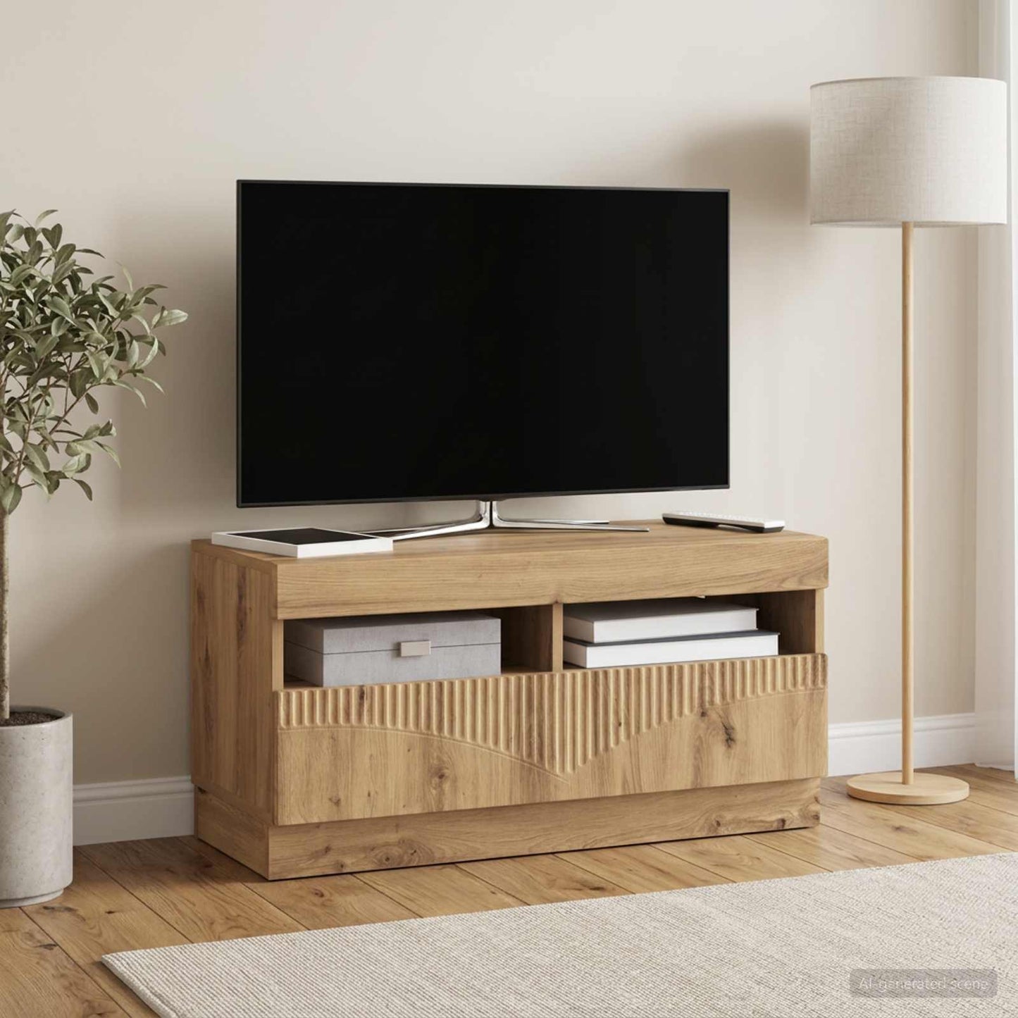LED TV Cabinet Artisan Oak Engineered Wood