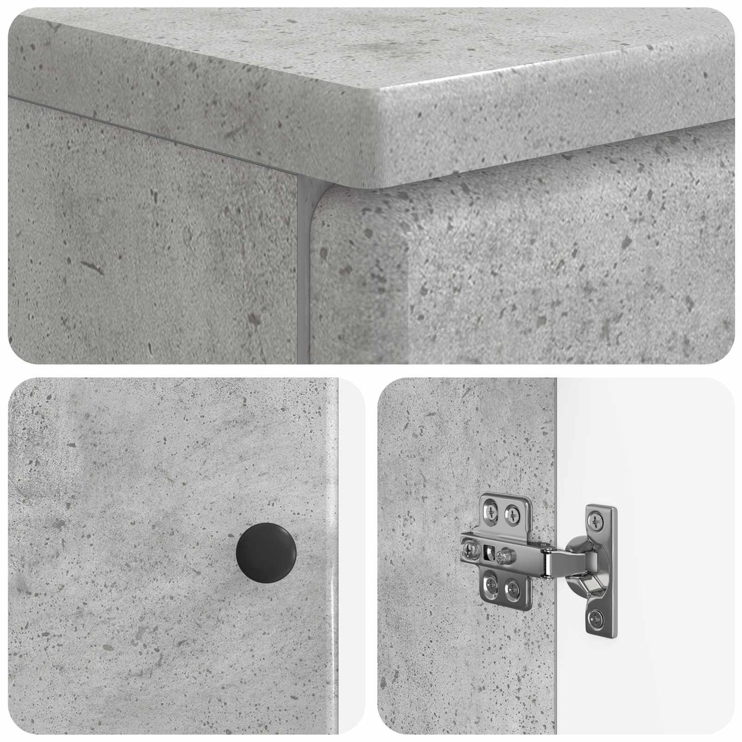 Bathroom Sink Cabinet BREDA Concrete Grey 59.5 x 31.5x 59 cm