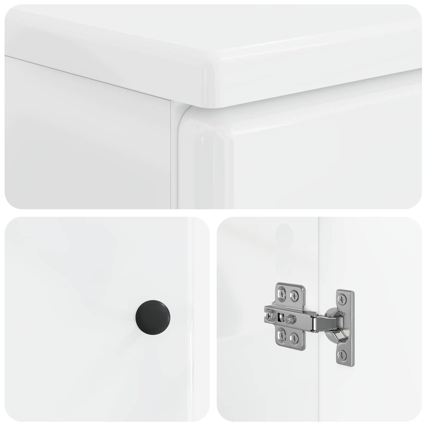 Bathroom Sink Cabinet BREDA High Gloss White 59.5 x 31.5x 59 cm