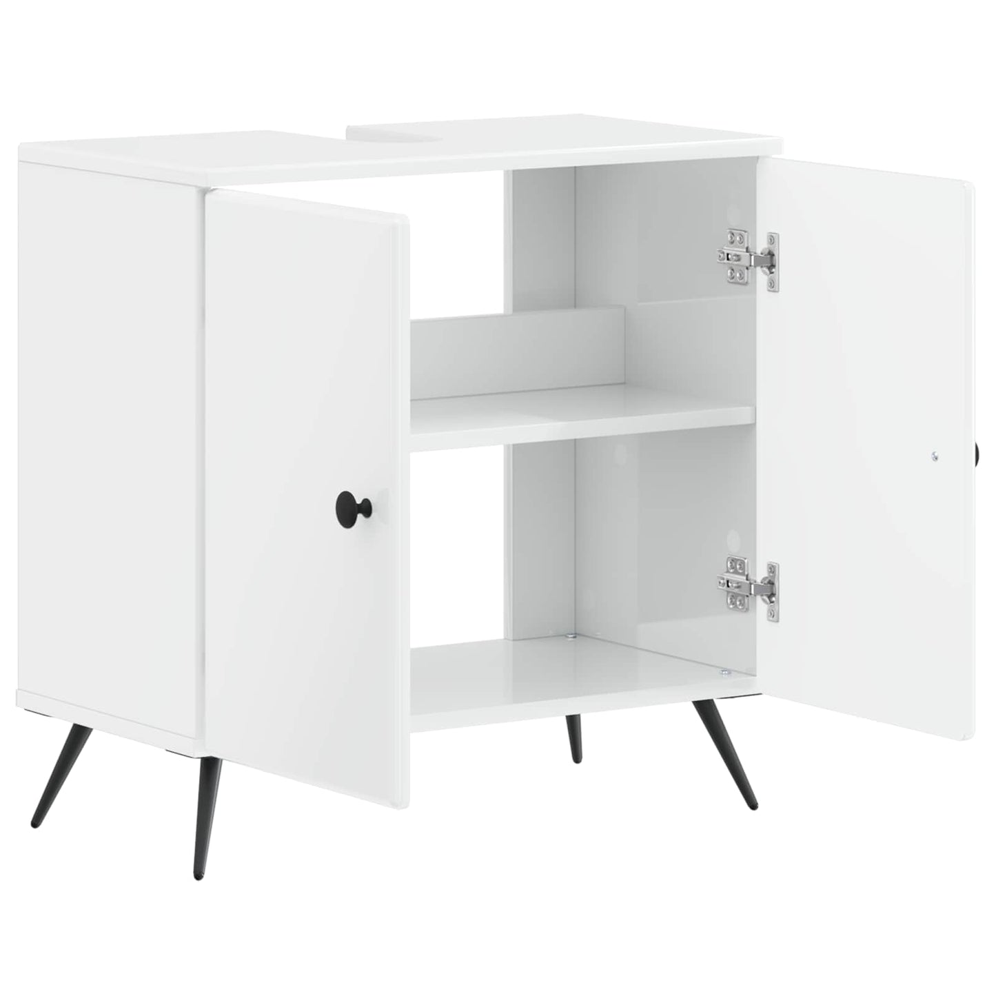 Bathroom Sink Cabinet BREDA High Gloss White 59.5 x 31.5x 59 cm