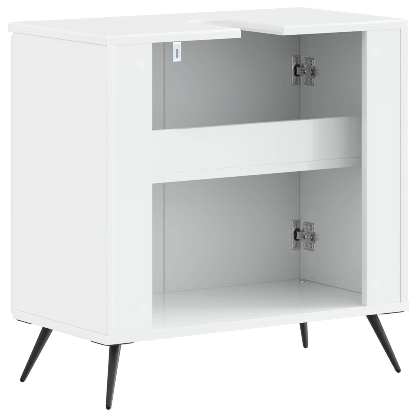 Bathroom Sink Cabinet BREDA High Gloss White 59.5 x 31.5x 59 cm