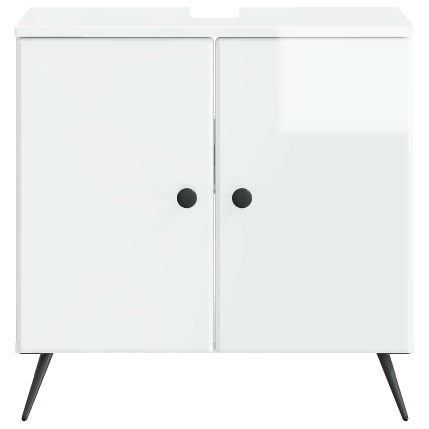 Bathroom Sink Cabinet BREDA High Gloss White 59.5 x 31.5x 59 cm