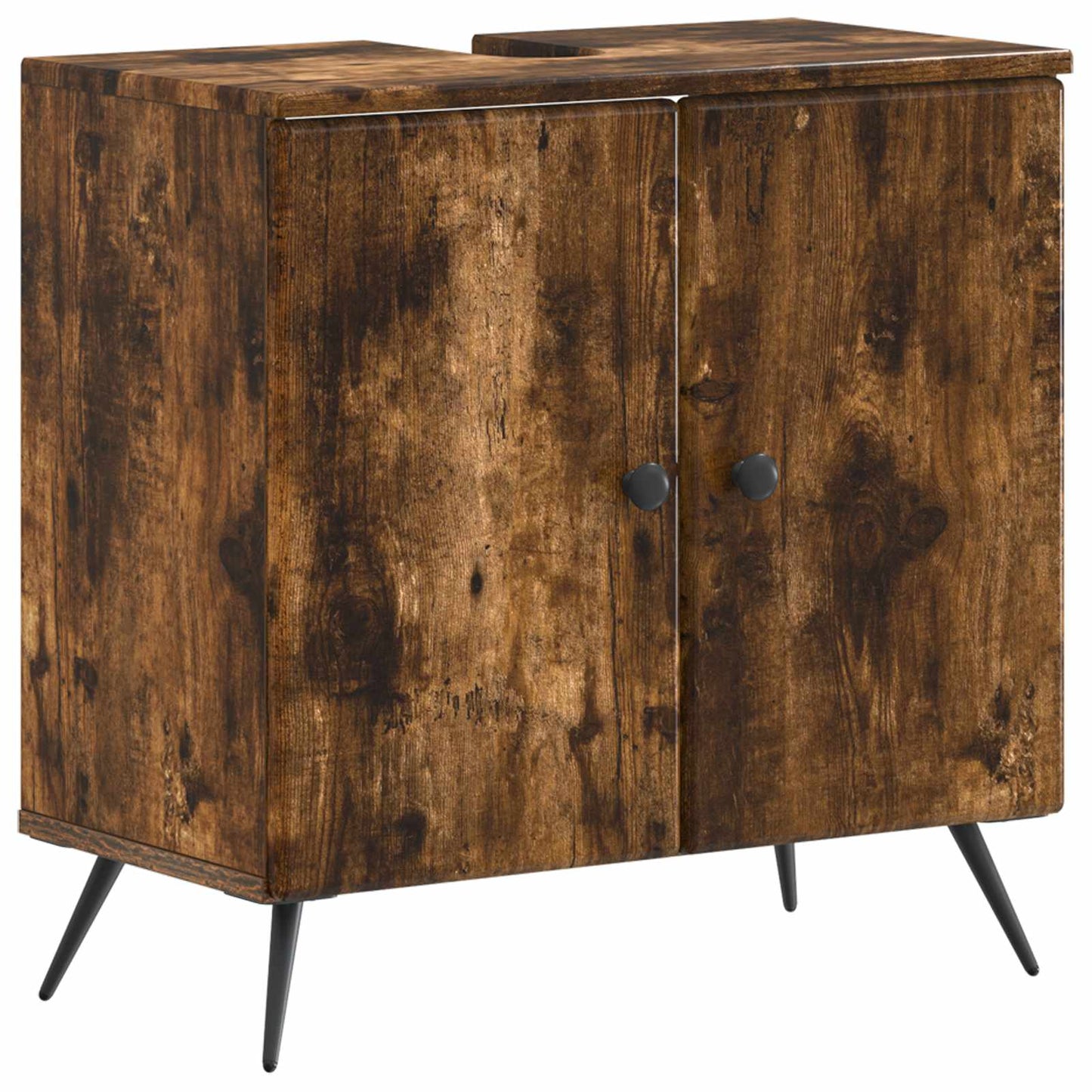 Bathroom Sink Cabinet BREDA Smoked Oak 59.5 x 31.5x 59 cm