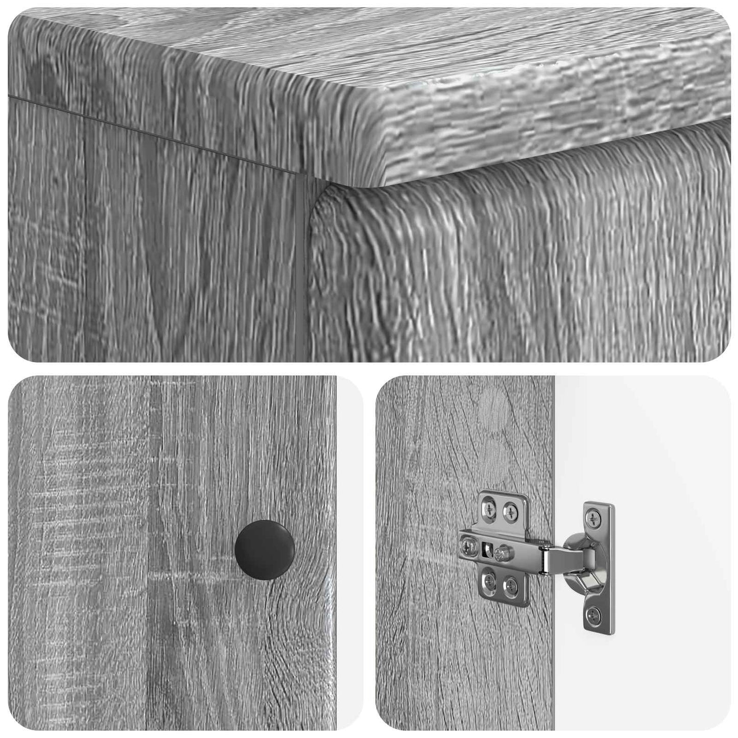 Bathroom Sink Cabinet BREDA Grey Sonoma 59.5 x 31.5x 59 cm