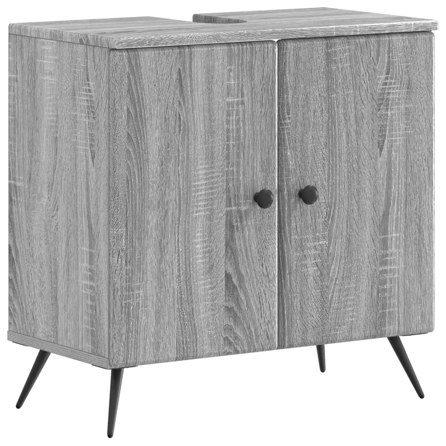 Bathroom Sink Cabinet BREDA Grey Sonoma 59.5 x 31.5x 59 cm