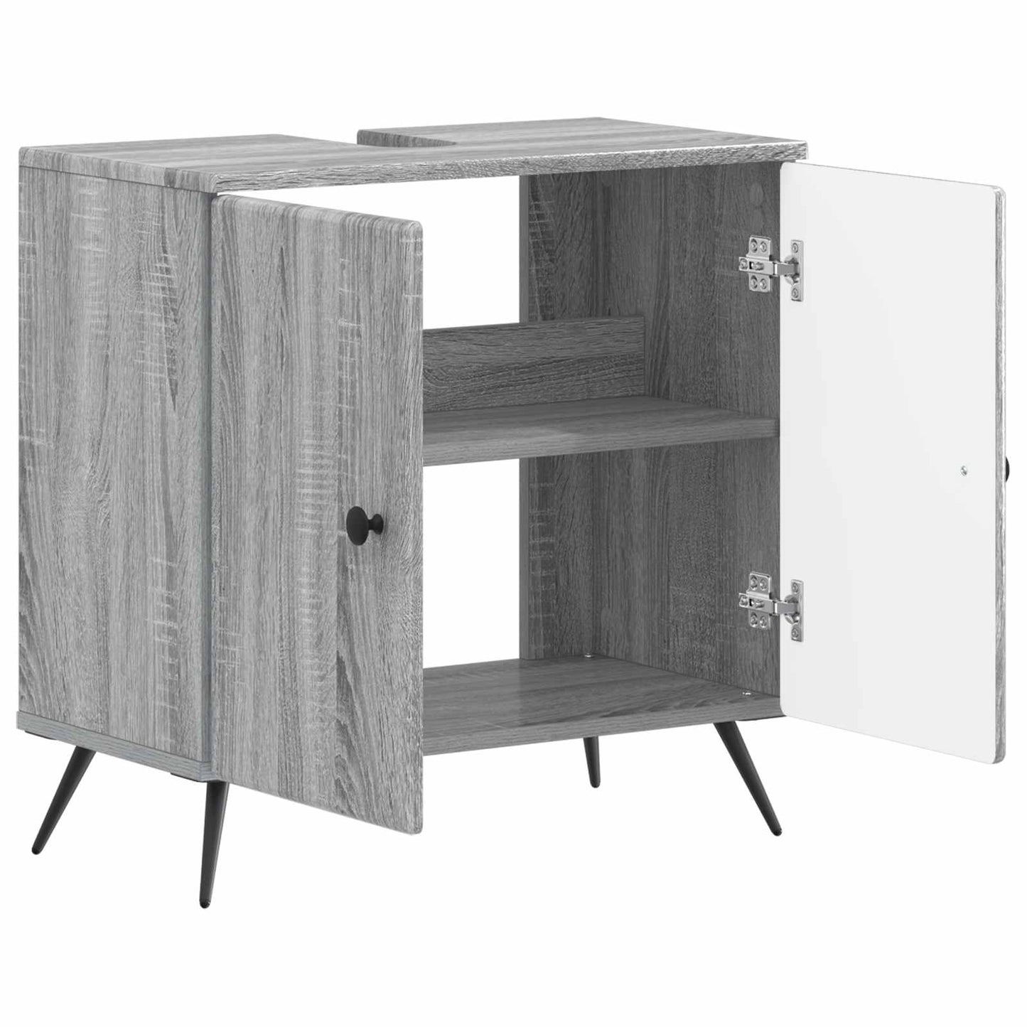 Bathroom Sink Cabinet BREDA Grey Sonoma 59.5 x 31.5x 59 cm