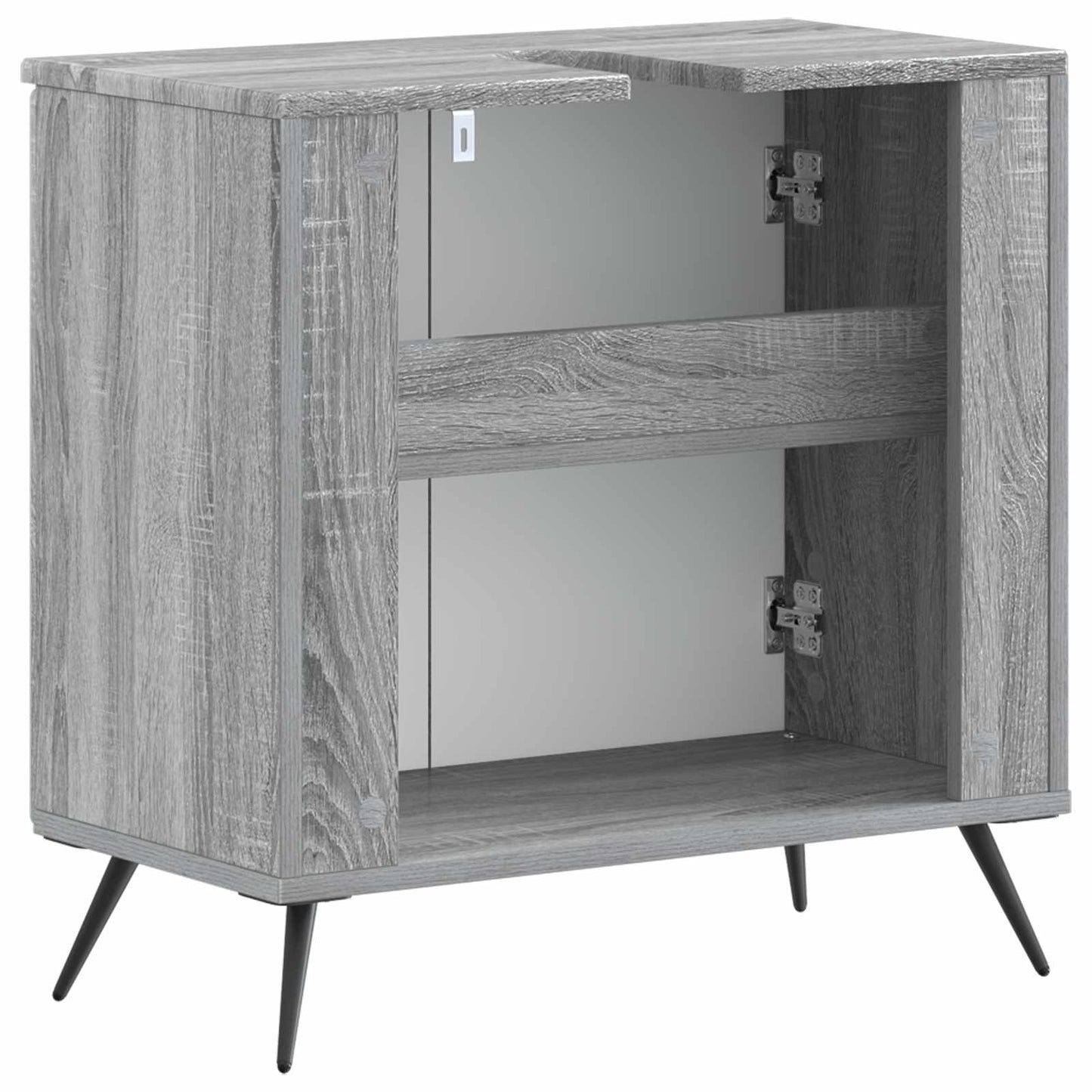 Bathroom Sink Cabinet BREDA Grey Sonoma 59.5 x 31.5x 59 cm