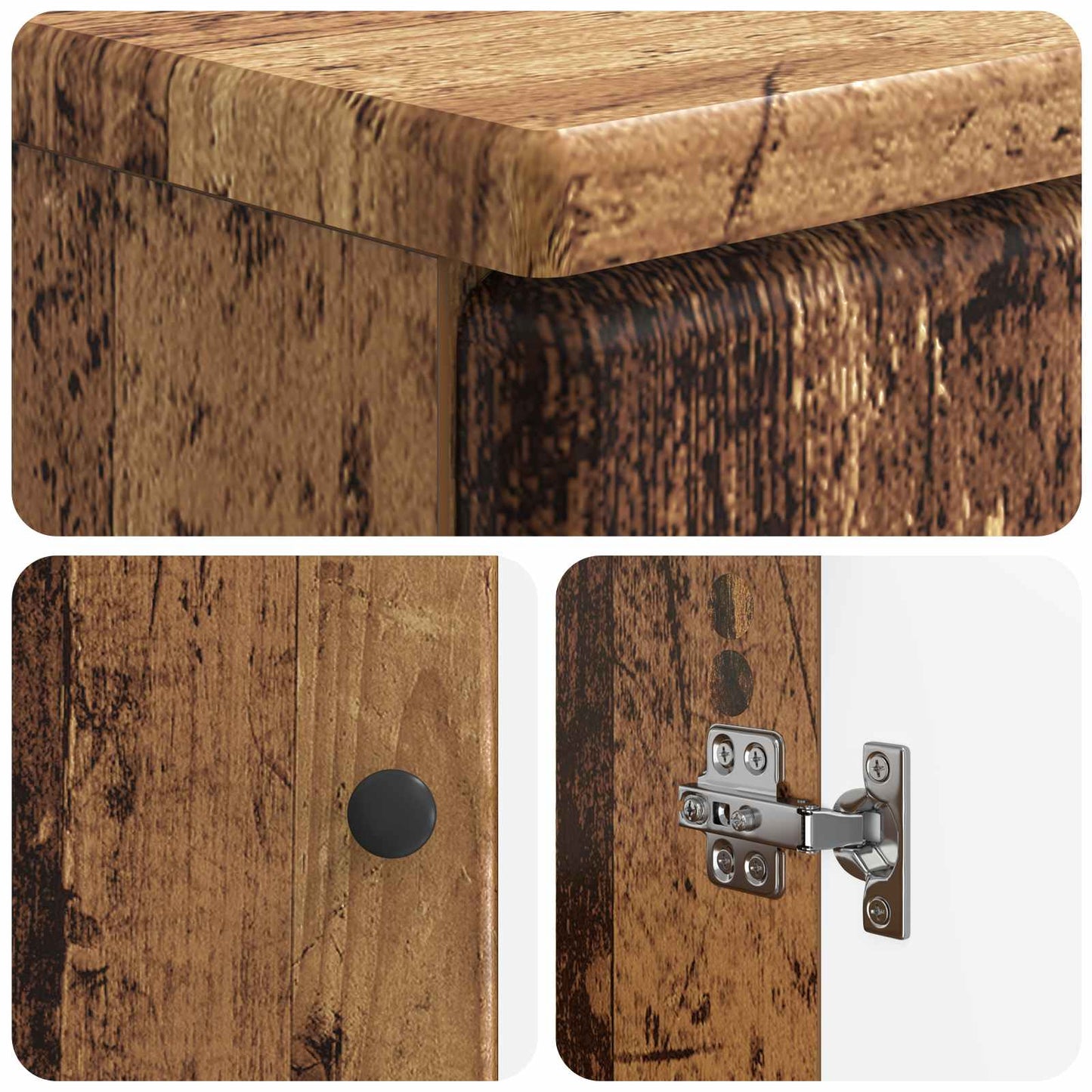Bathroom Sink Cabinet BREDA Old Wood 59.5 x 31.5x 59 cm