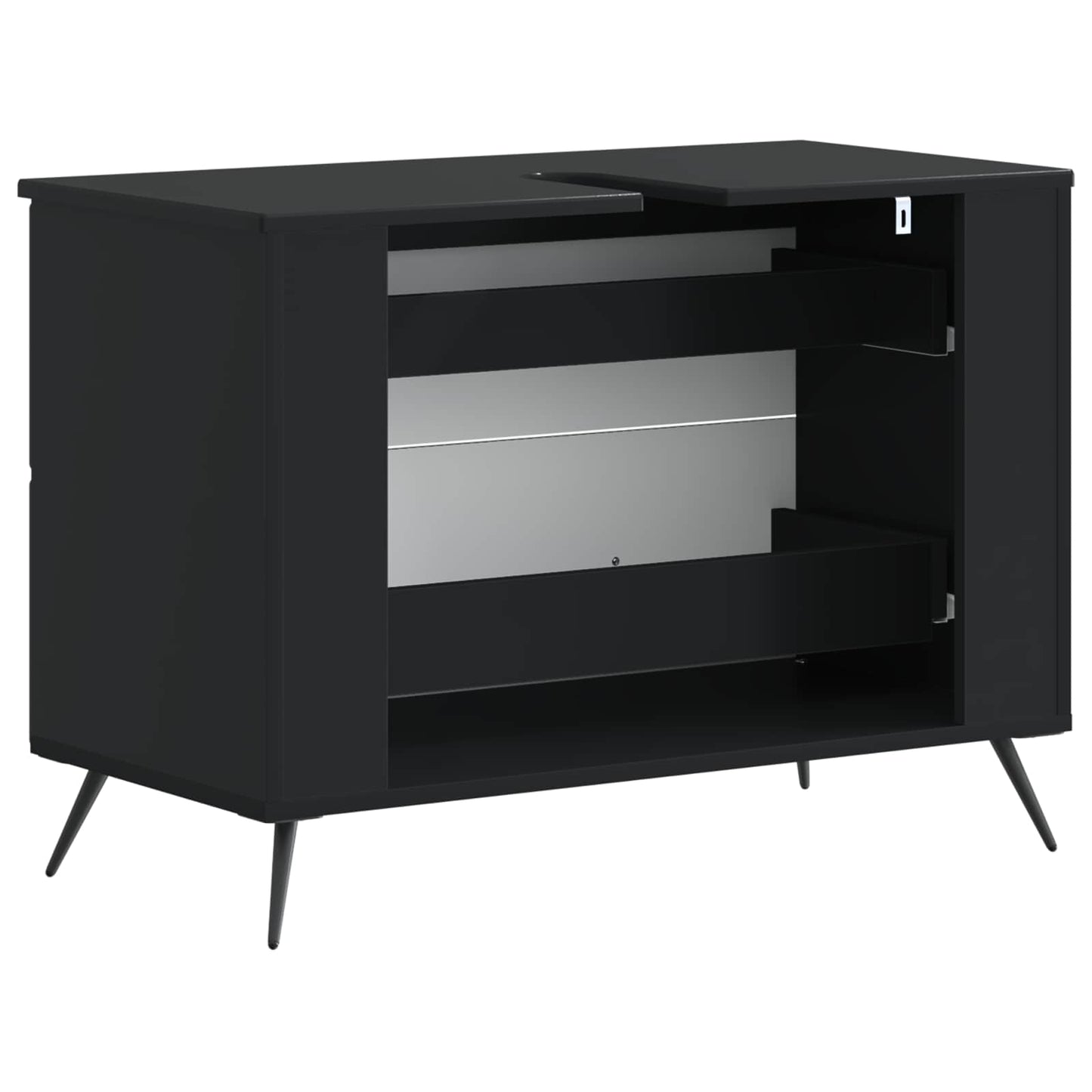 Bathroom Sink Cabinet BREDA Black 82 x 41x 59 cm