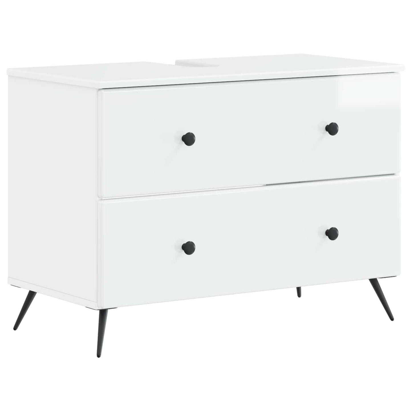 Bathroom Sink Cabinet BREDA High Gloss White 82 x 41x 59 cm