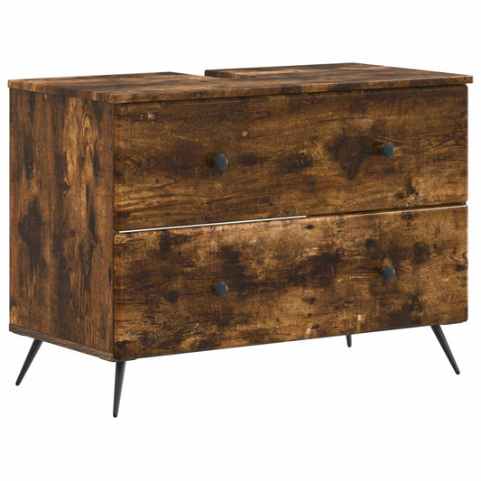 Bathroom Sink Cabinet BREDA Smoked Oak 82 x 41x 59 cm