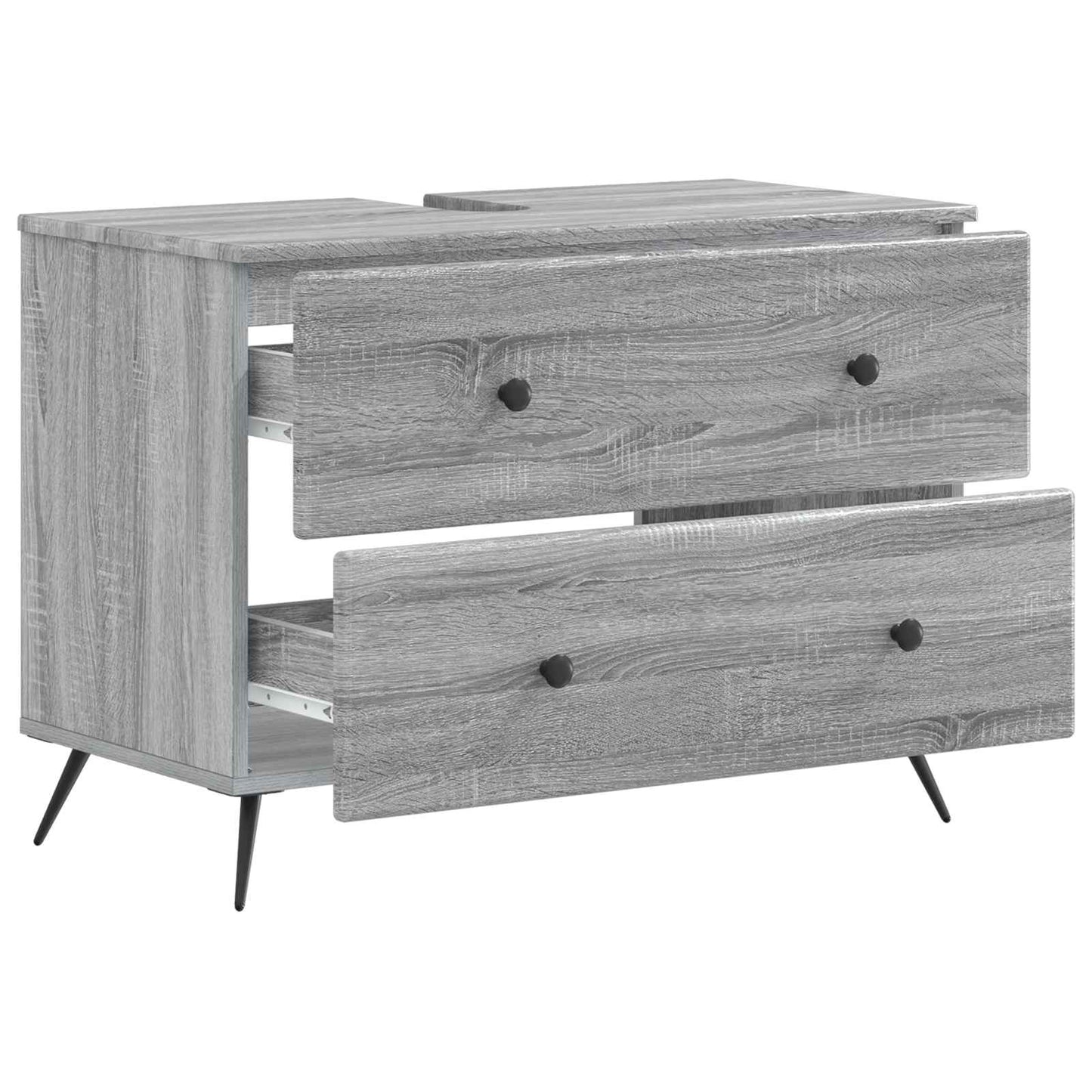 Bathroom Sink Cabinet BREDA Grey Sonoma 82 x 41x 59 cm