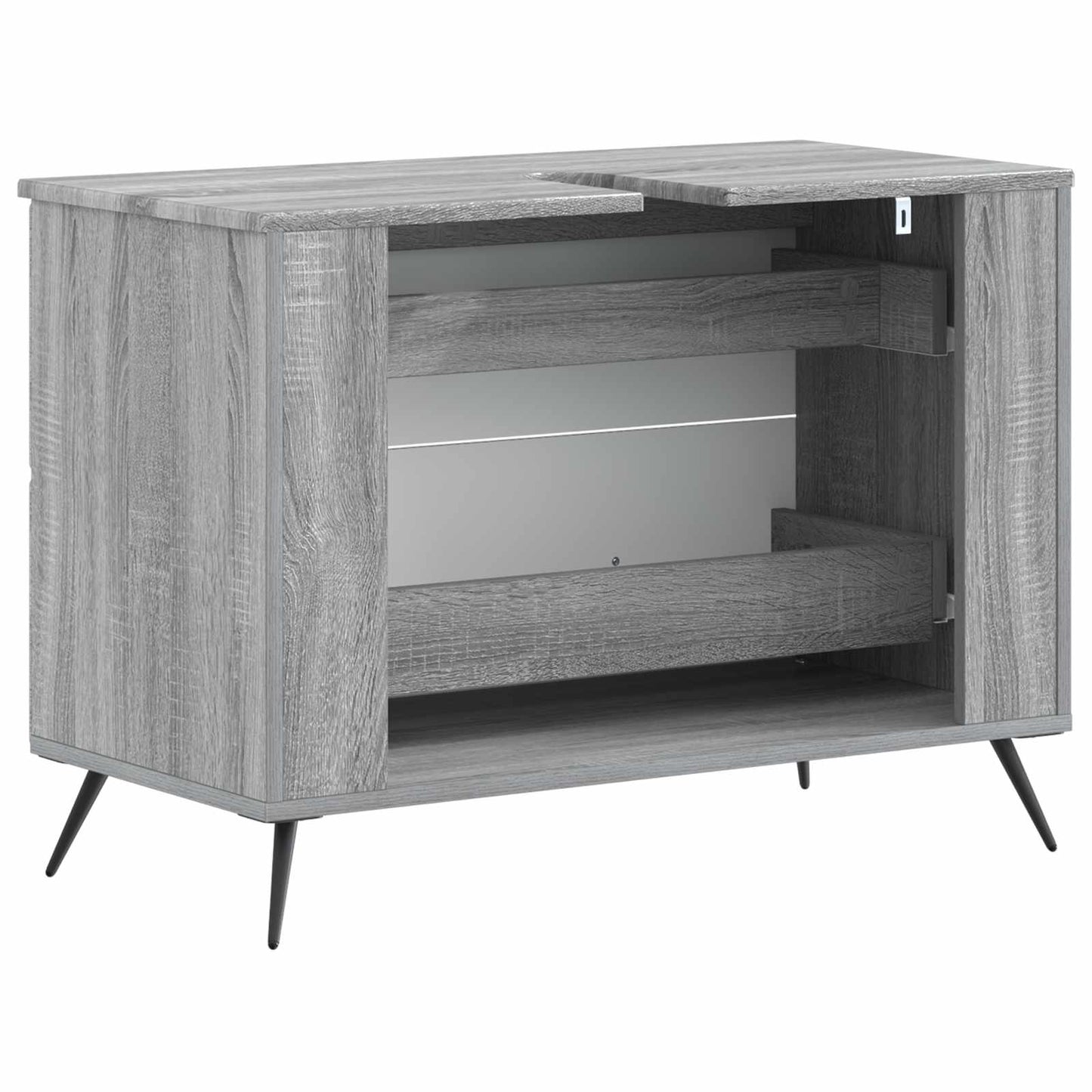 Bathroom Sink Cabinet BREDA Grey Sonoma 82 x 41x 59 cm