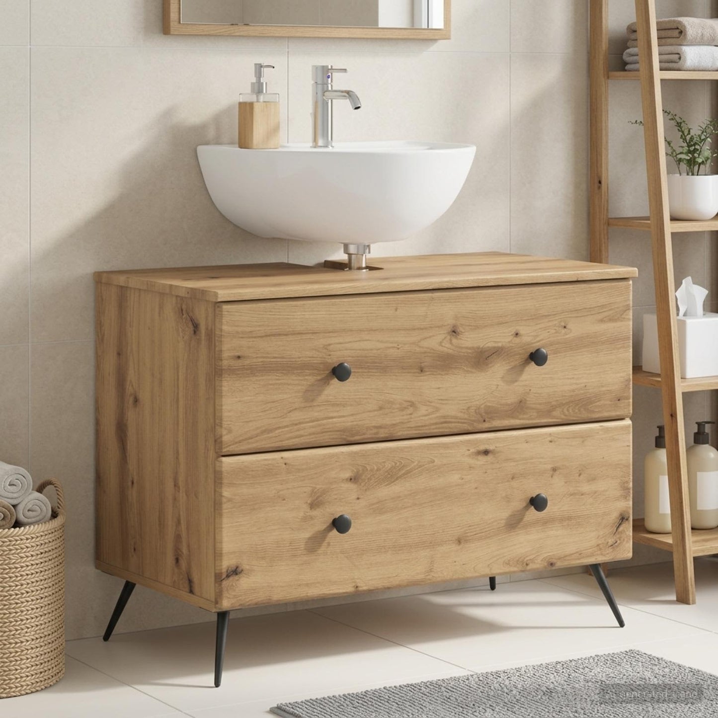 Bathroom Sink Cabinet BREDA Artisan Oak 82 x 41x 59 cm
