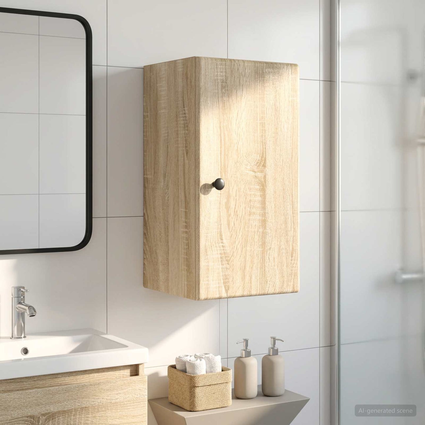 Bathroom Wall Cabinet BREDA Sonoma Oak 30 x 31 x 59 cm