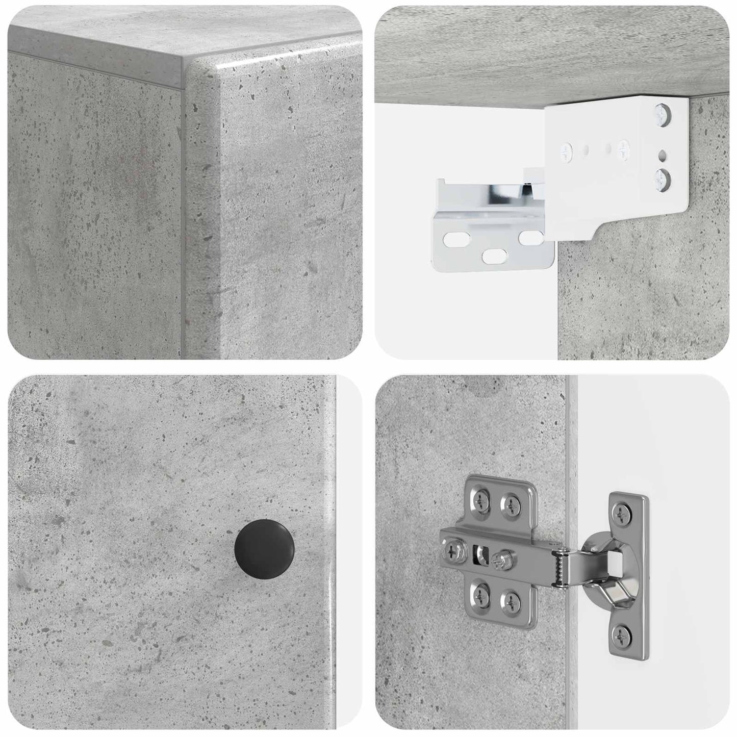 Bathroom Wall Cabinet BREDA Concrete Grey 30 x 31 x 59 cm