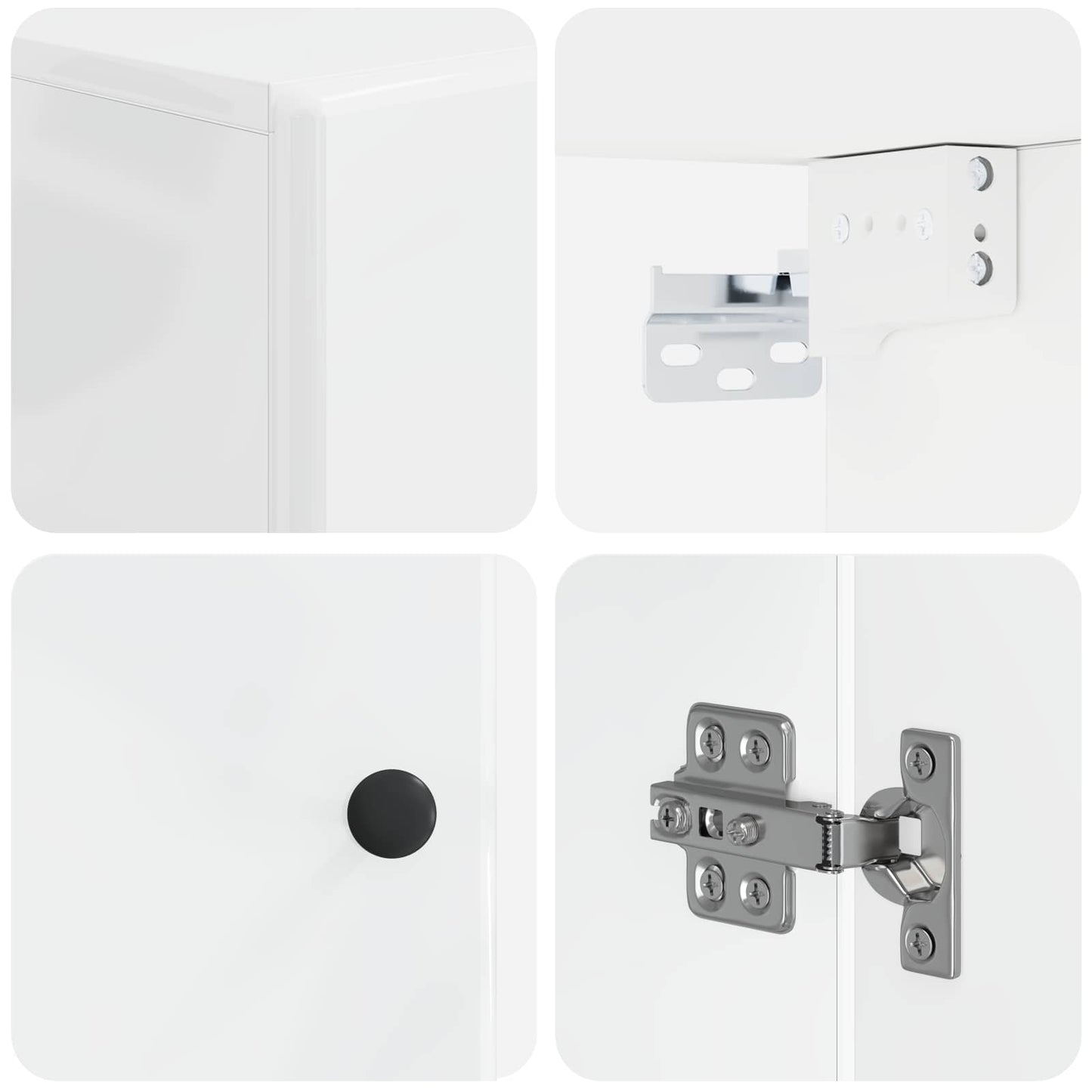 Bathroom Wall Cabinet BREDA High Gloss White 30 x 31 x 59 cm