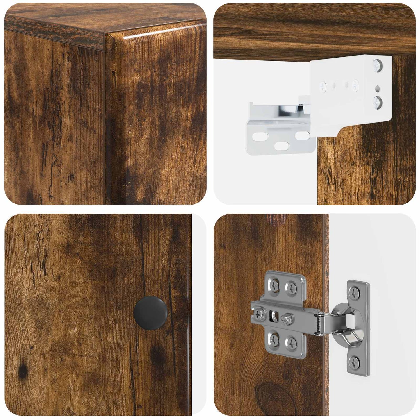 Bathroom Wall Cabinet BREDA Smoked Oak 30 x 31 x 59 cm