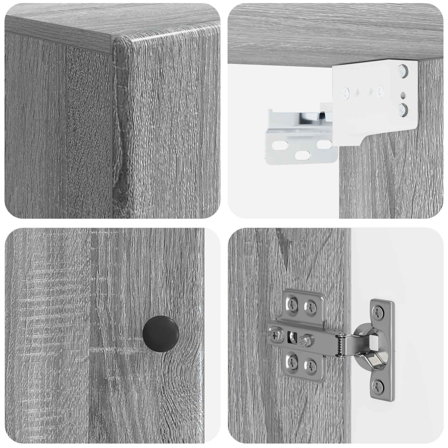 Bathroom Wall Cabinet BREDA Grey Sonoma 30 x 31 x 59 cm