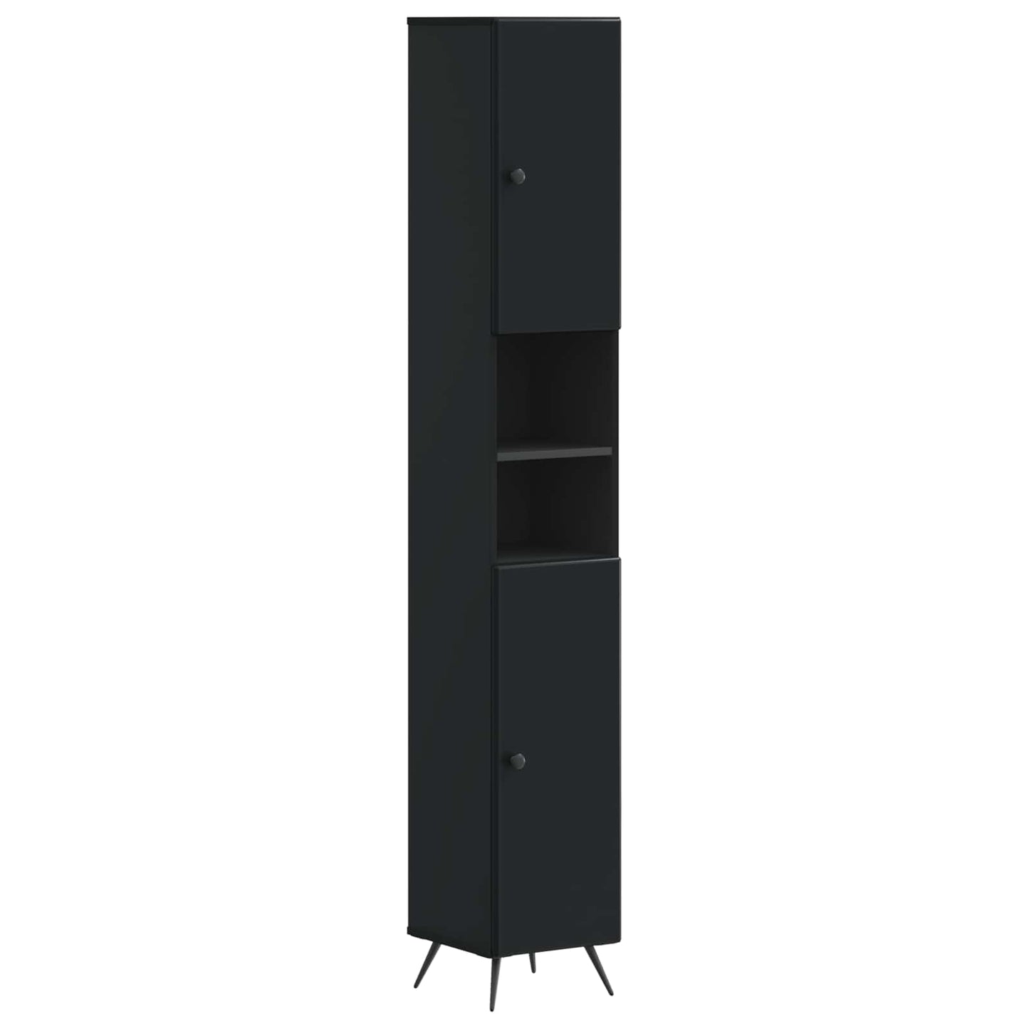 Bathroom Cabinet with Open Shelf BREDA Black 30 x 31 x 190 cm