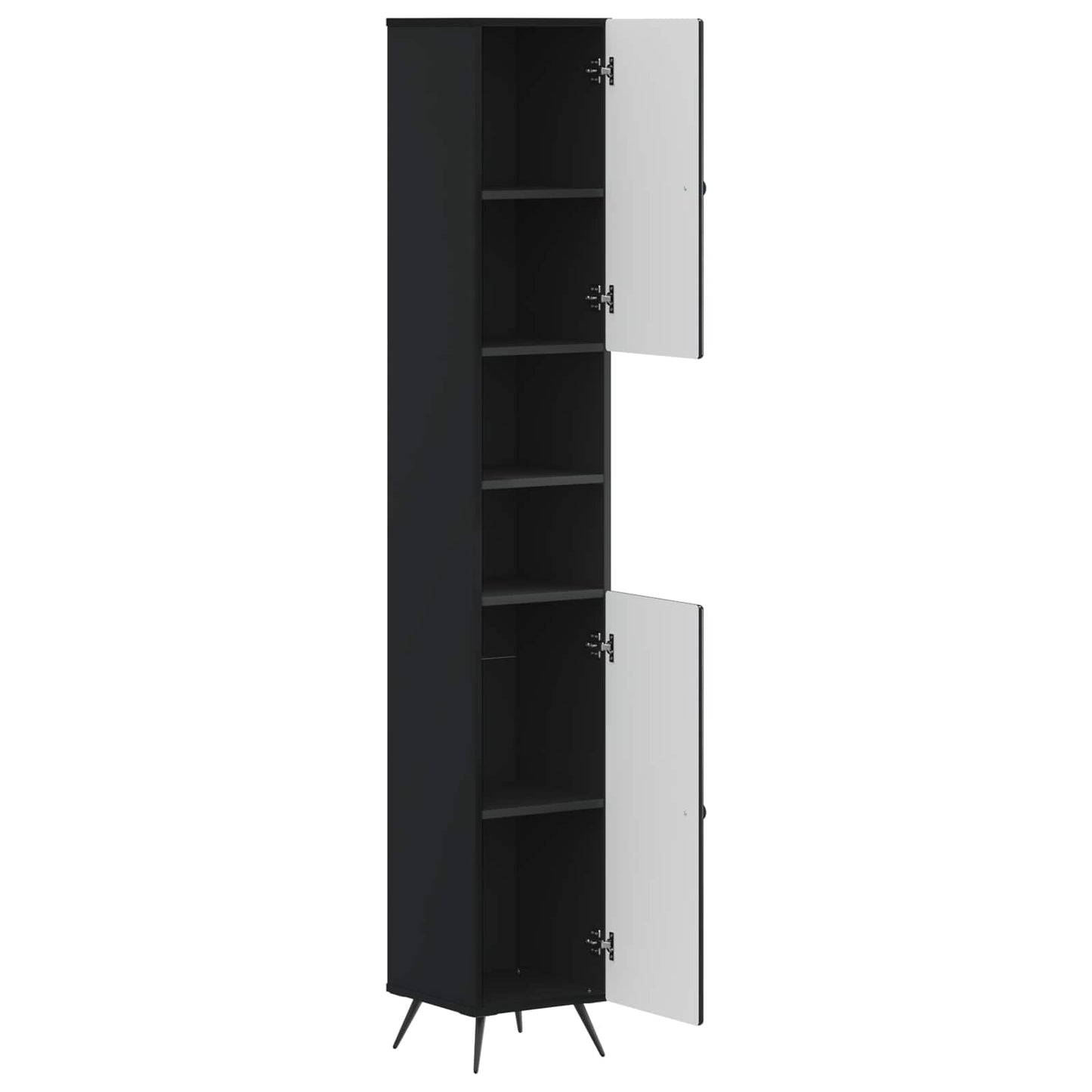 Bathroom Cabinet with Open Shelf BREDA Black 30 x 31 x 190 cm
