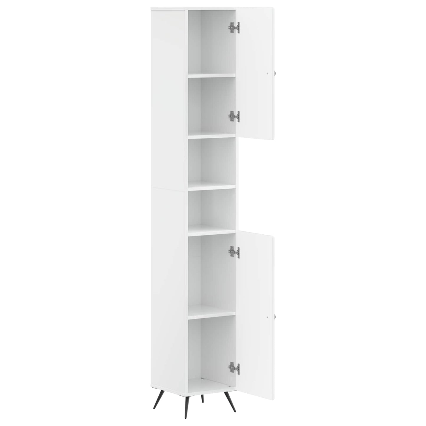 Bathroom Cabinet with Open Shelf BREDA High Gloss White