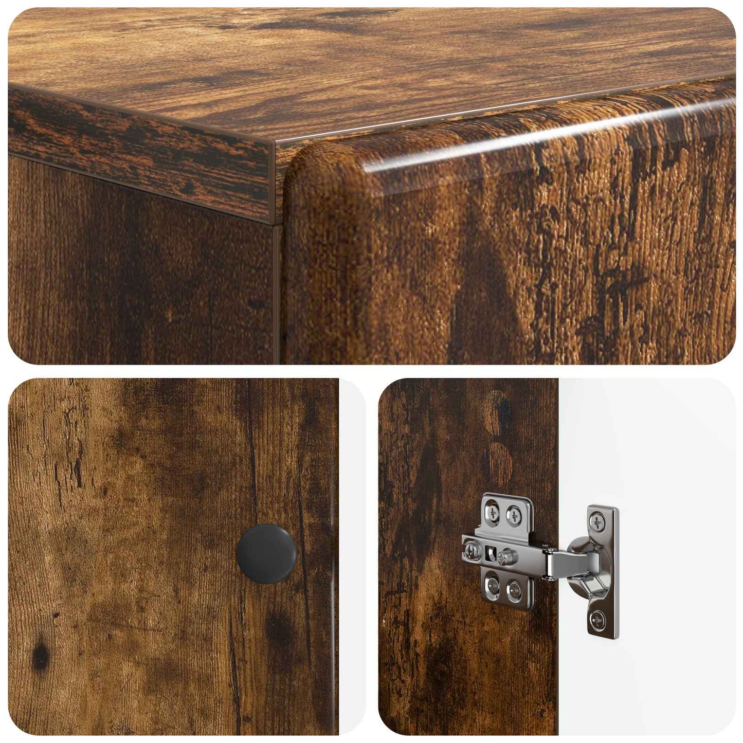 Bathroom Cabinet with Open Shelf BREDA Smoked Oak