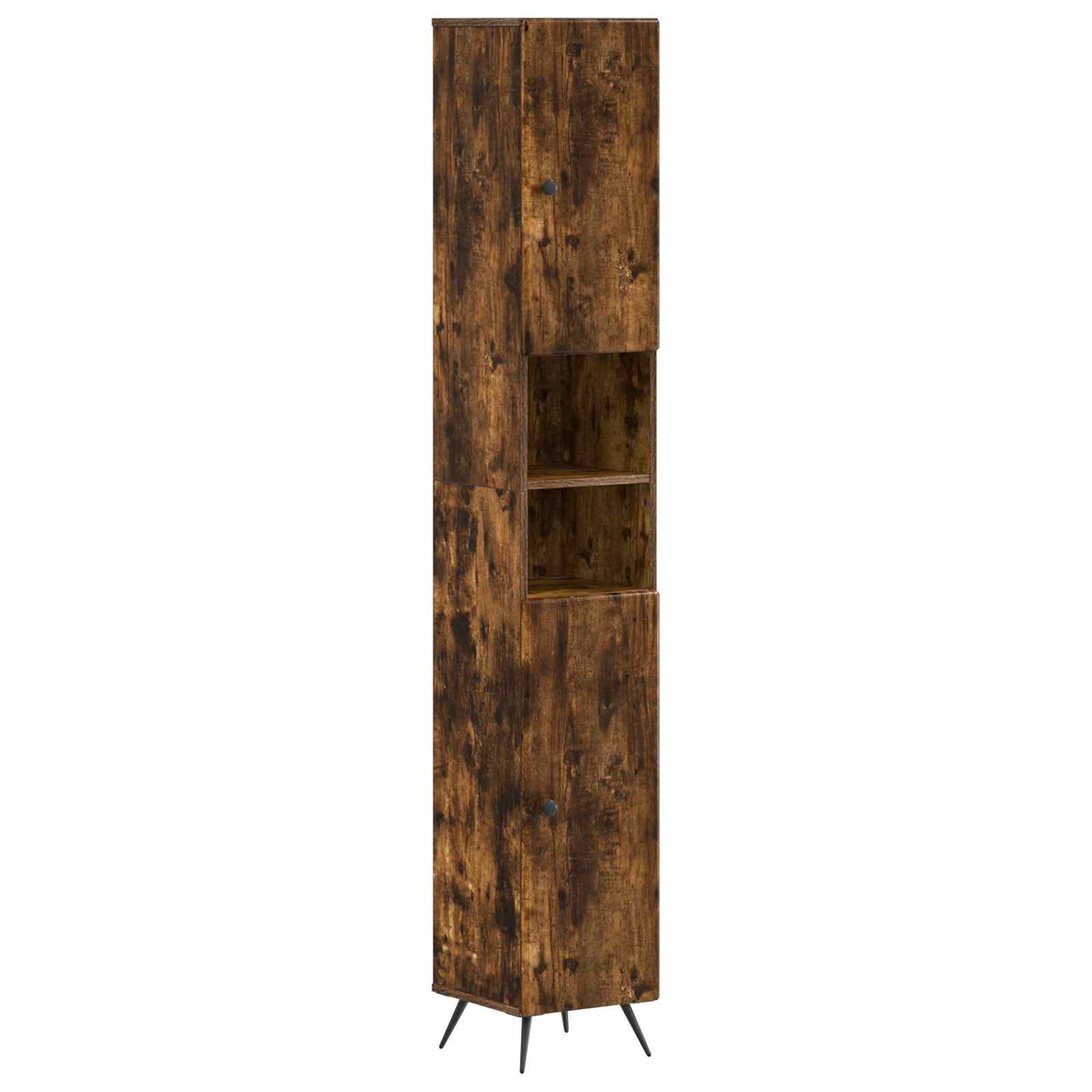 Bathroom Cabinet with Open Shelf BREDA Smoked Oak