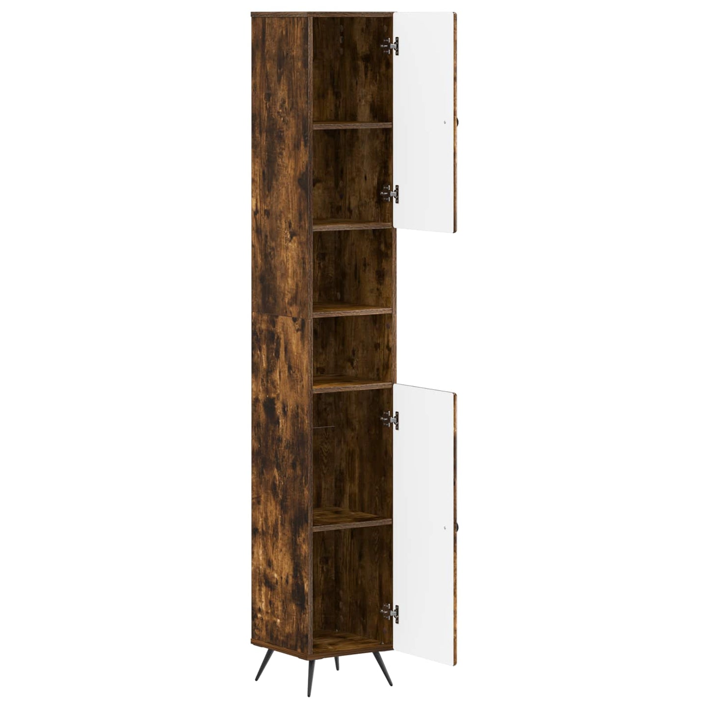 Bathroom Cabinet with Open Shelf BREDA Smoked Oak