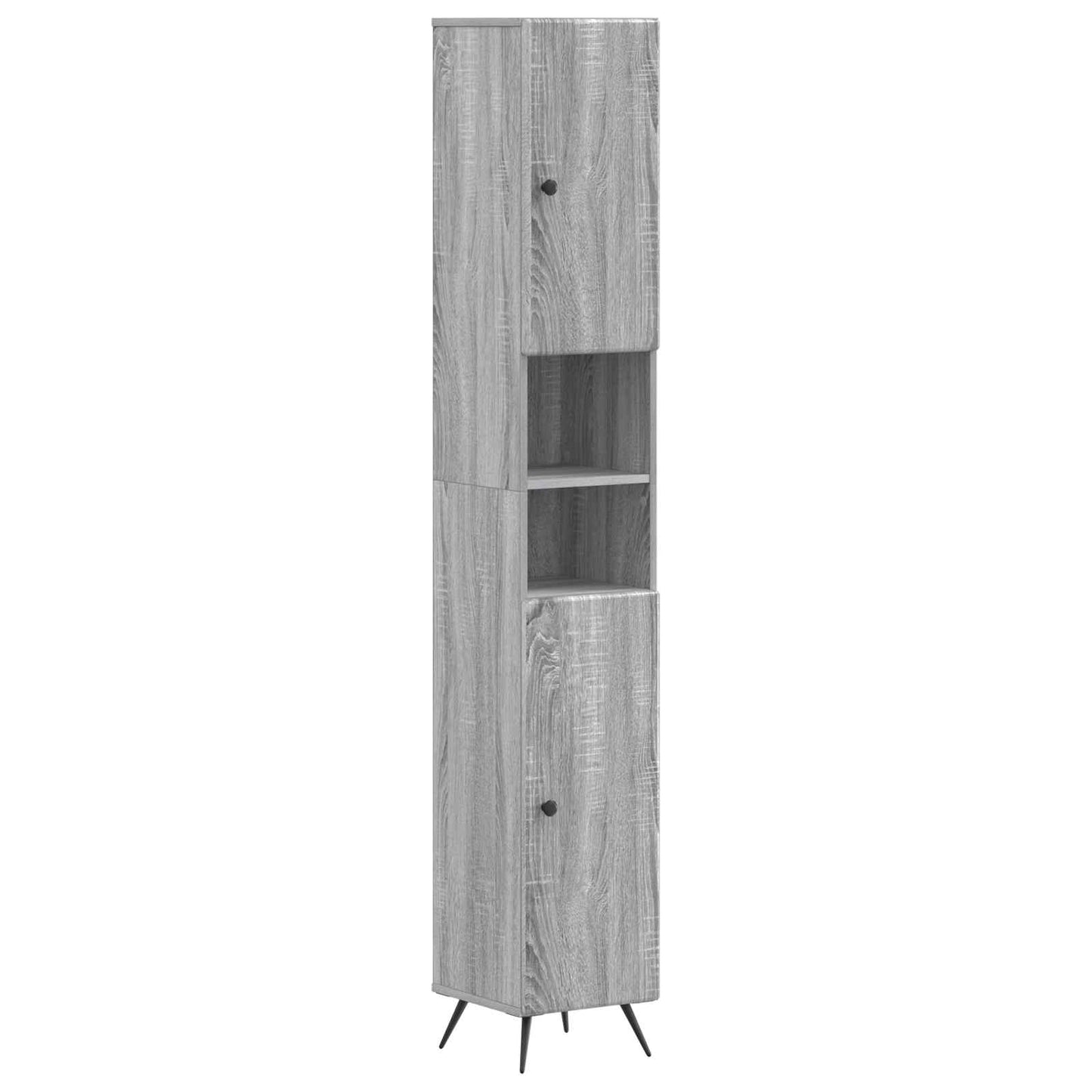 Bathroom Cabinet with Open Shelf BREDA Grey Sonoma