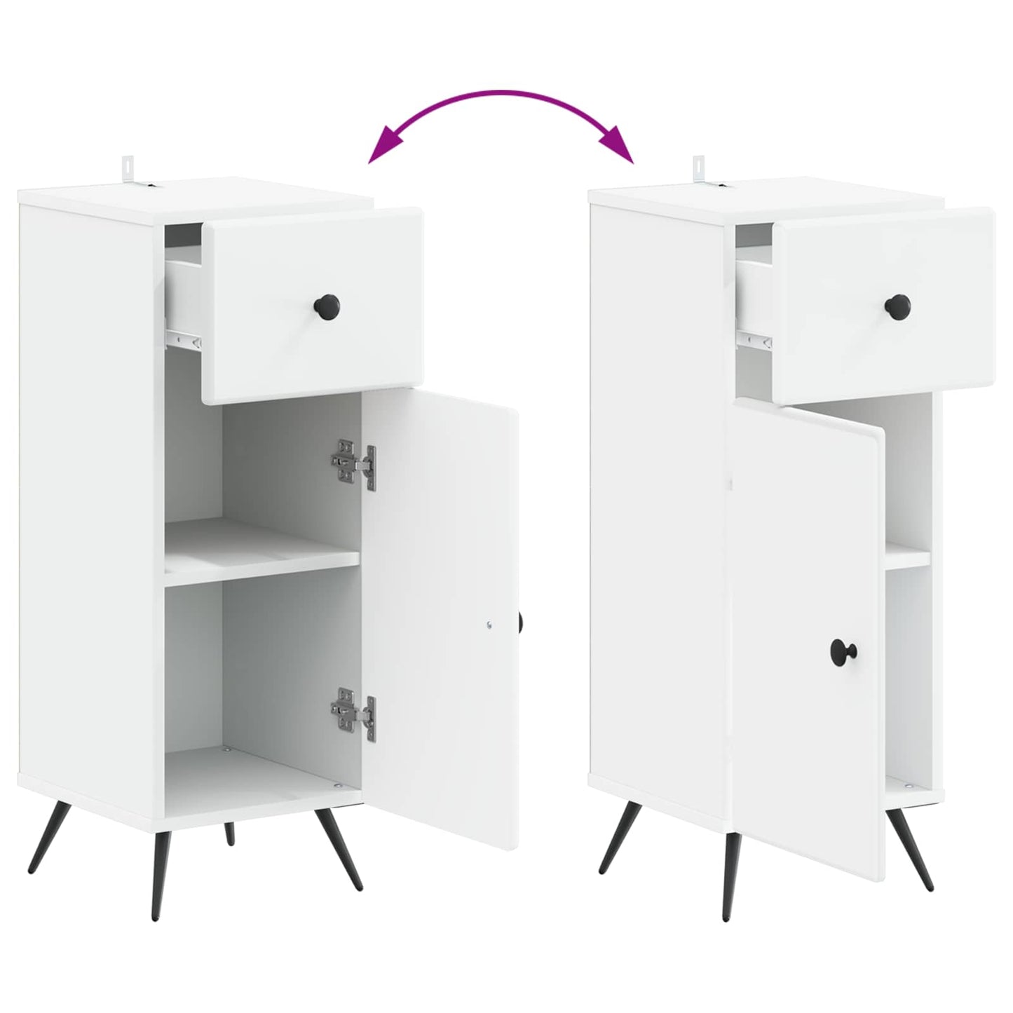 Bathroom Storage Cainet BREDA White 30 x 31 x 80 cm
